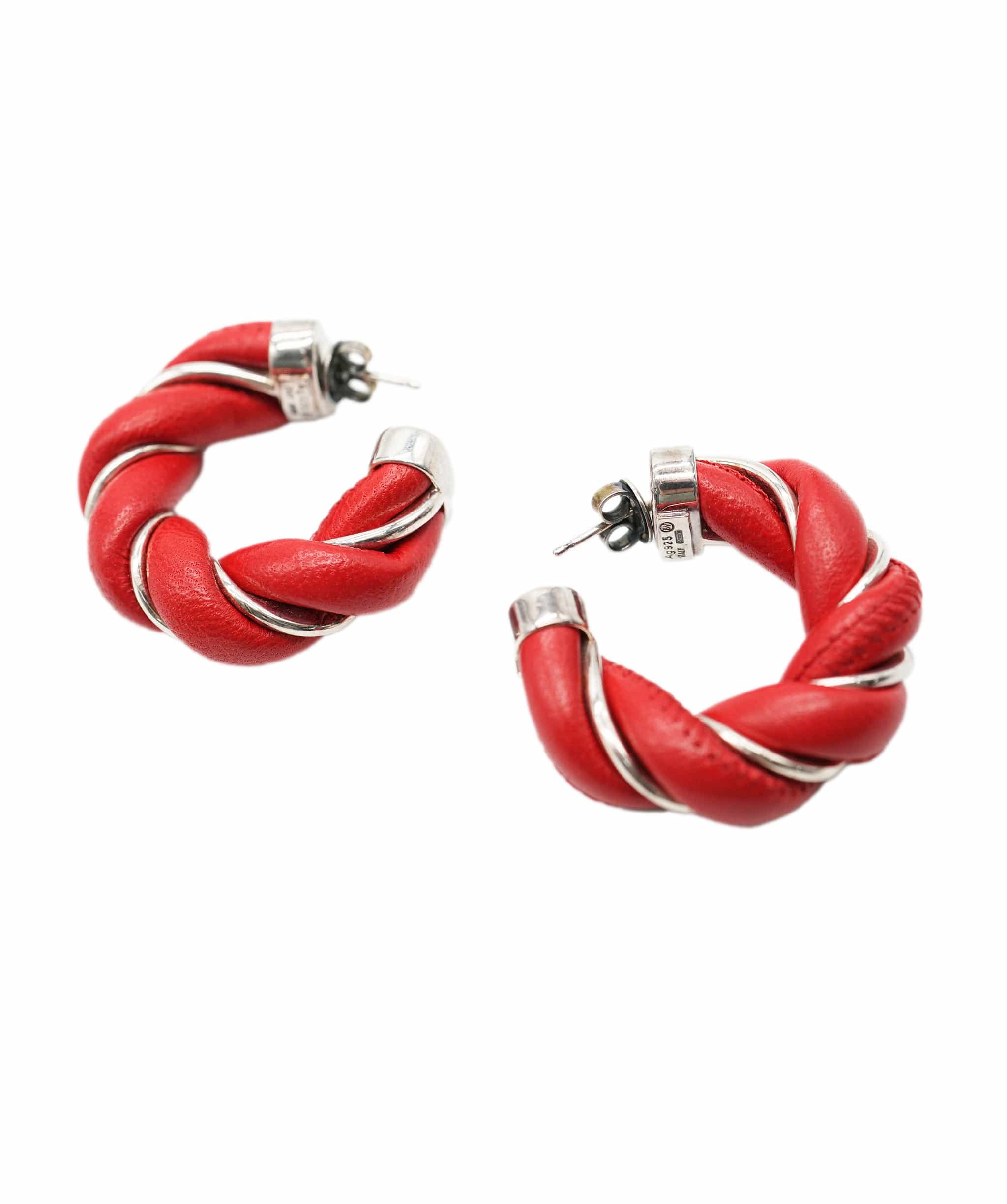 Bottega Bottega Veneta sterling silver earrings CHILLI RED ASL9430