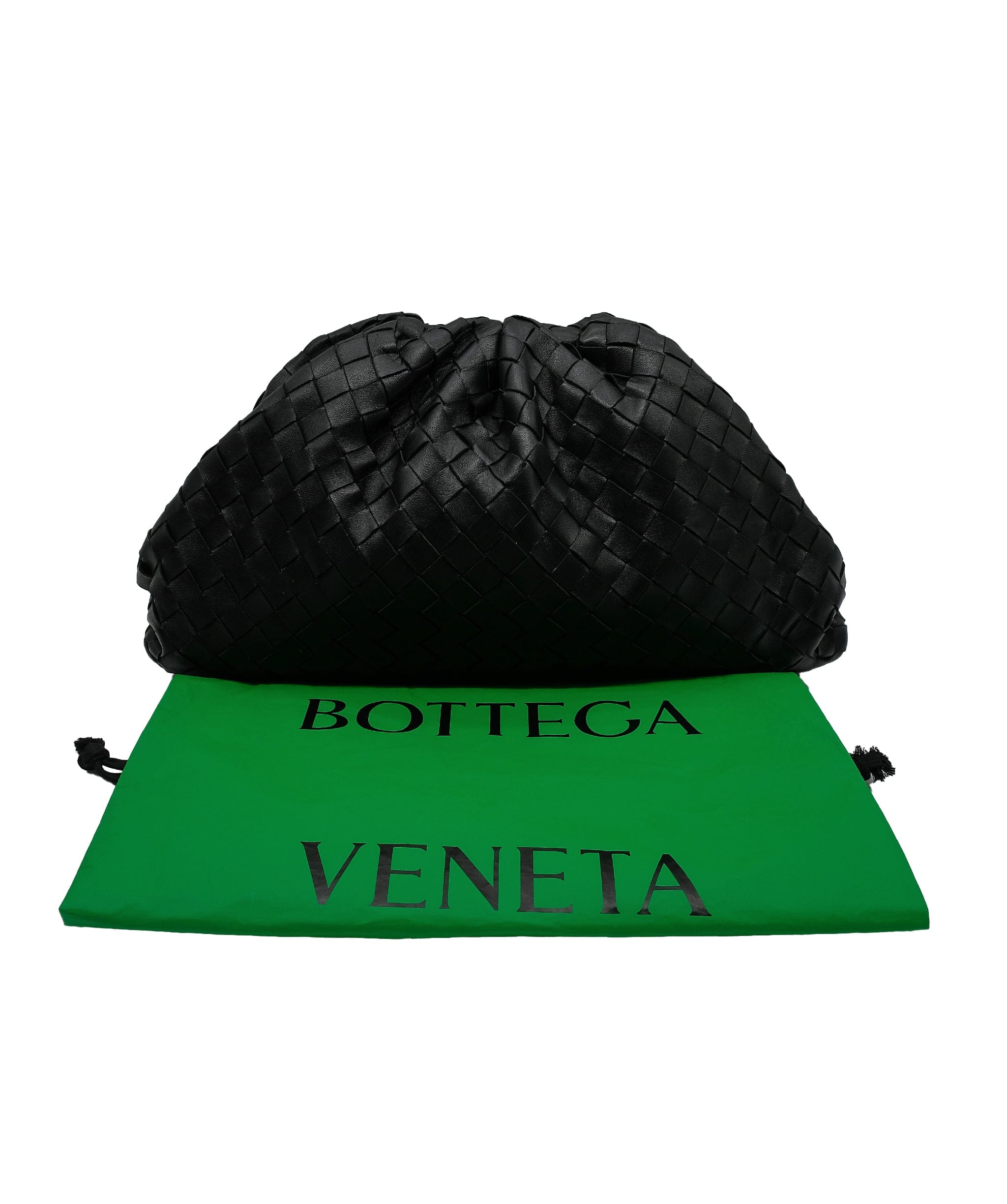 Bottega Bottega Veneta Intrecciato Pouch Clutch Black RJC2855