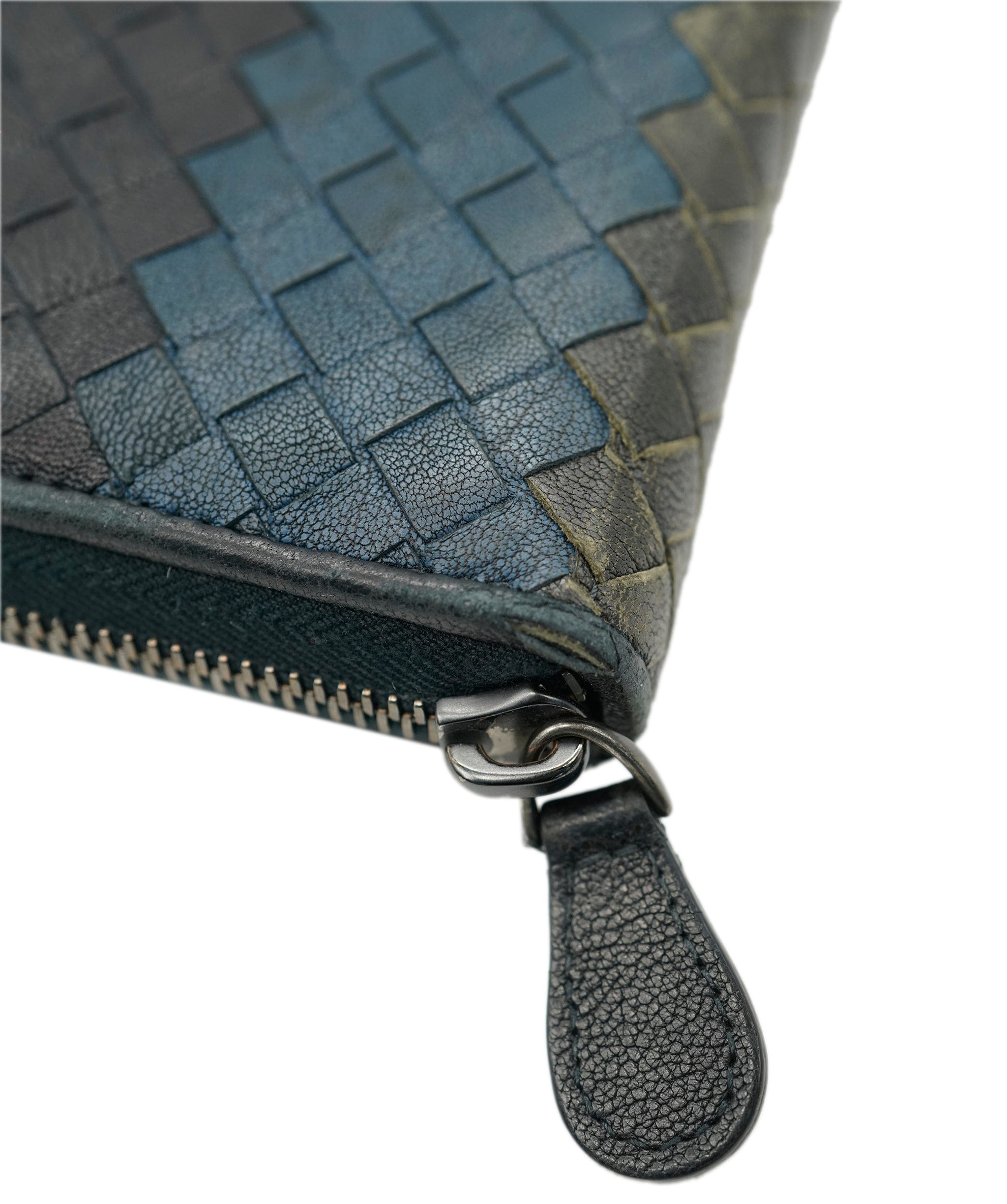 Bottega Veneta Bottega blue intrecciato zip wallet - AJC0902
