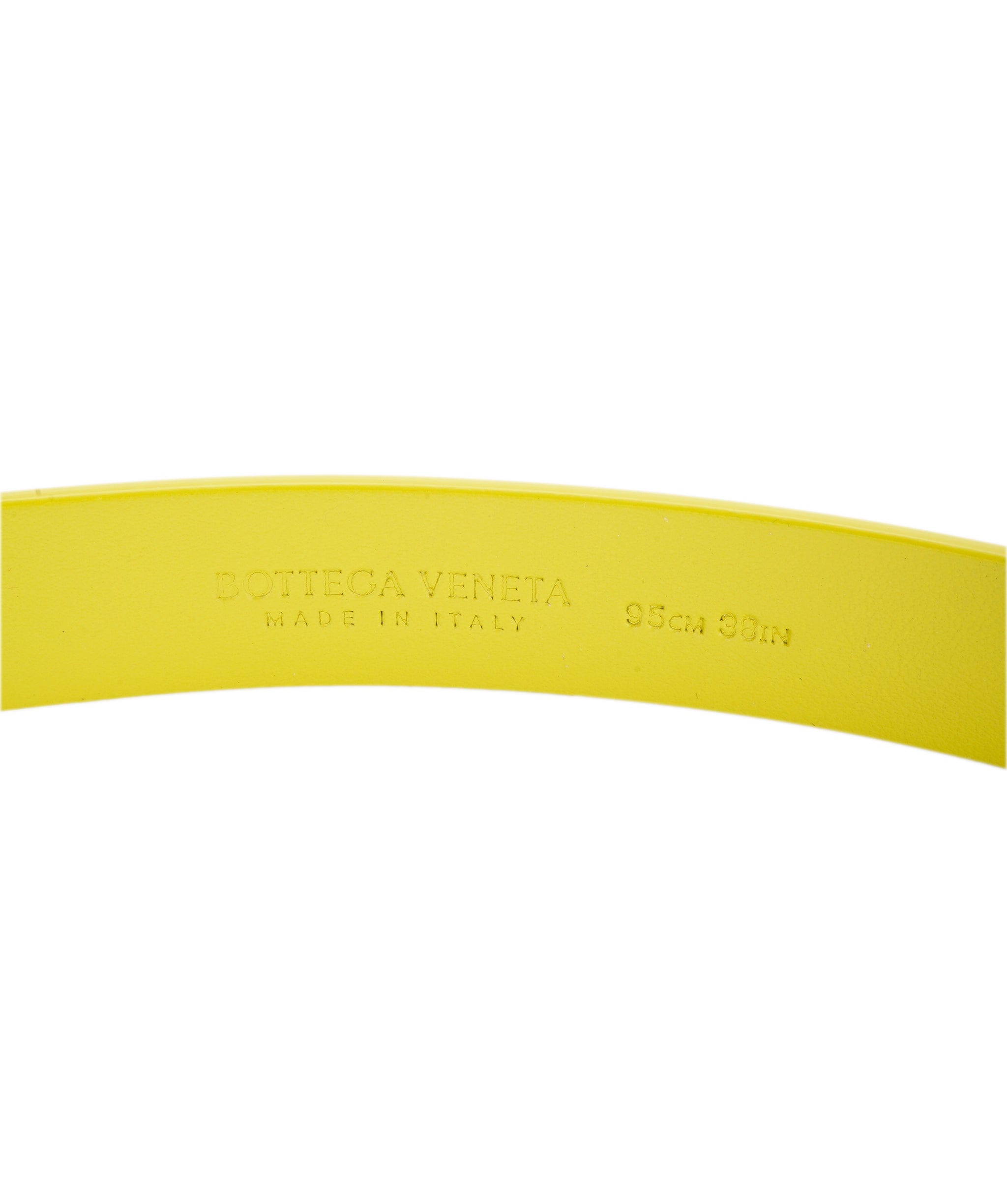Bottega Veneta Bottega lime green leather belt with SHW - AJC0850