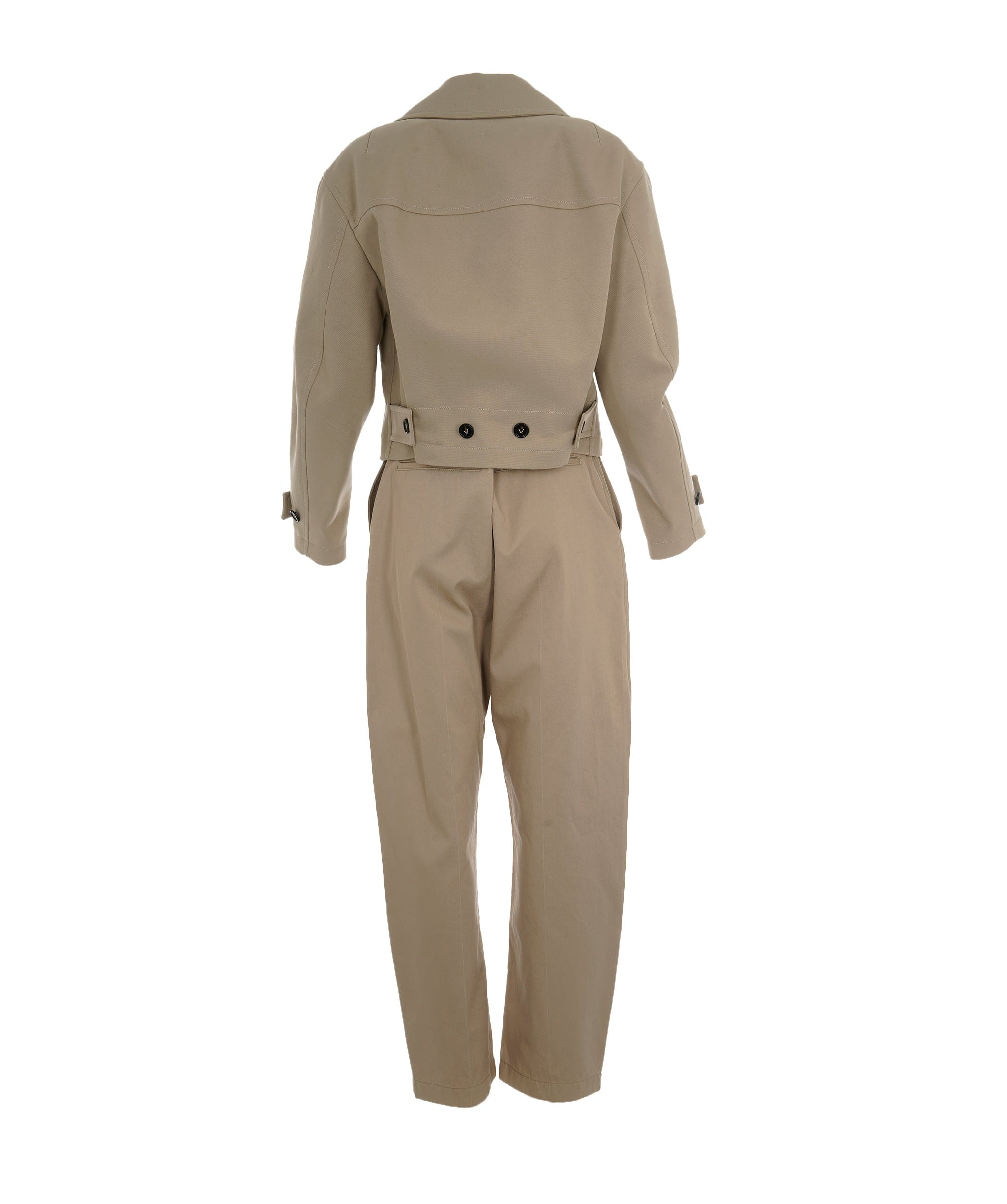 Bottega Veneta Bottega Veneta Beige Cotton Twill High Waisted Straight Leg Trousers UKL1470