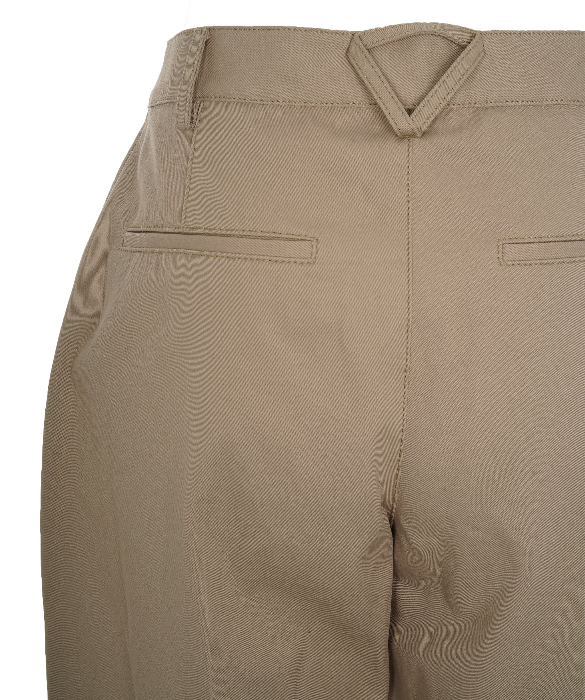 Bottega Veneta Bottega Veneta Beige Cotton Twill High Waisted Straight Leg Trousers UKL1470