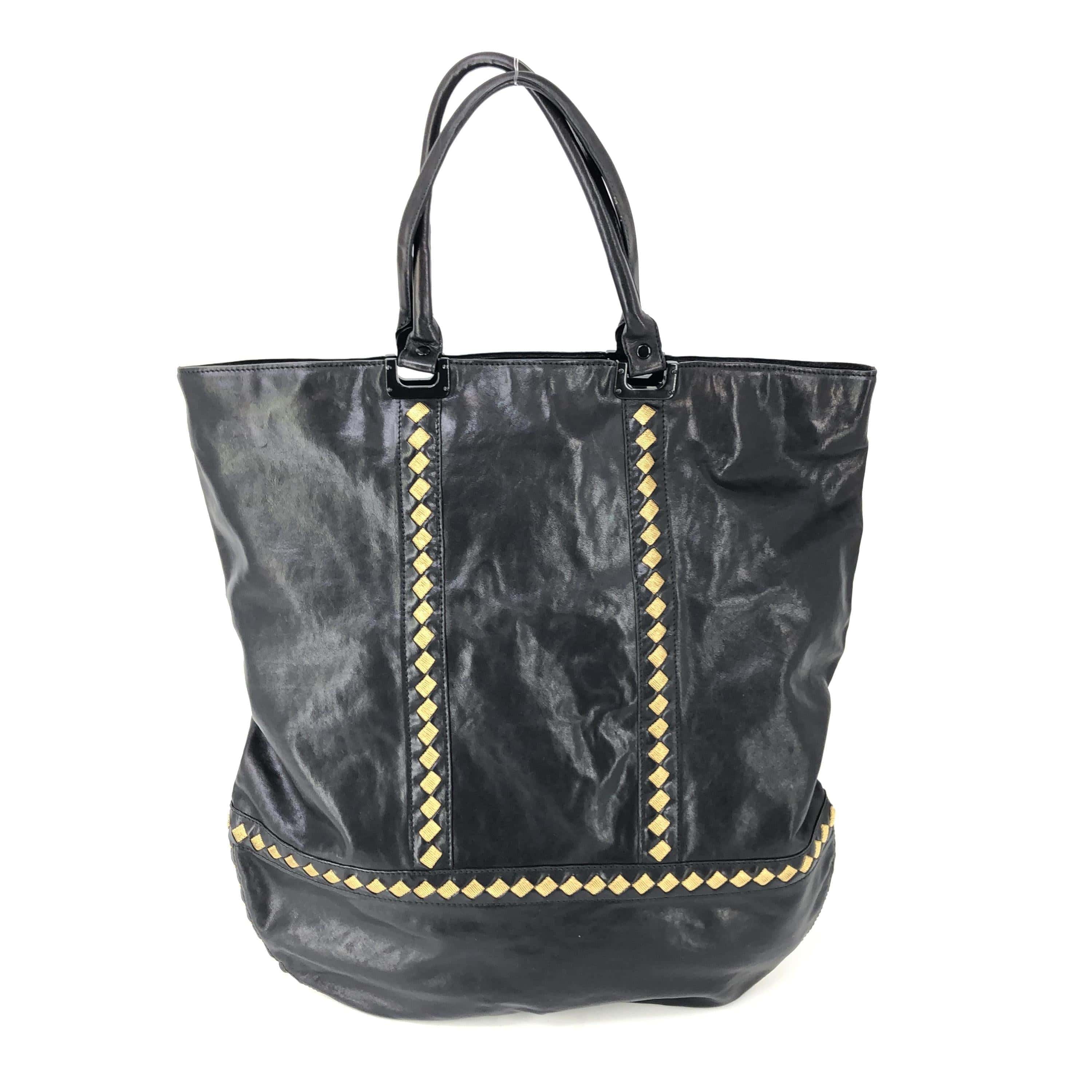 Bottega Veneta Bottega Veneta Intrecciato Leather Large Tote Bag Black C319573
