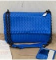 Bottega Veneta BV/Bottega Veneta Blue Olipnia Classic Woven Shoulder/Crossbody Bag 3022607122578