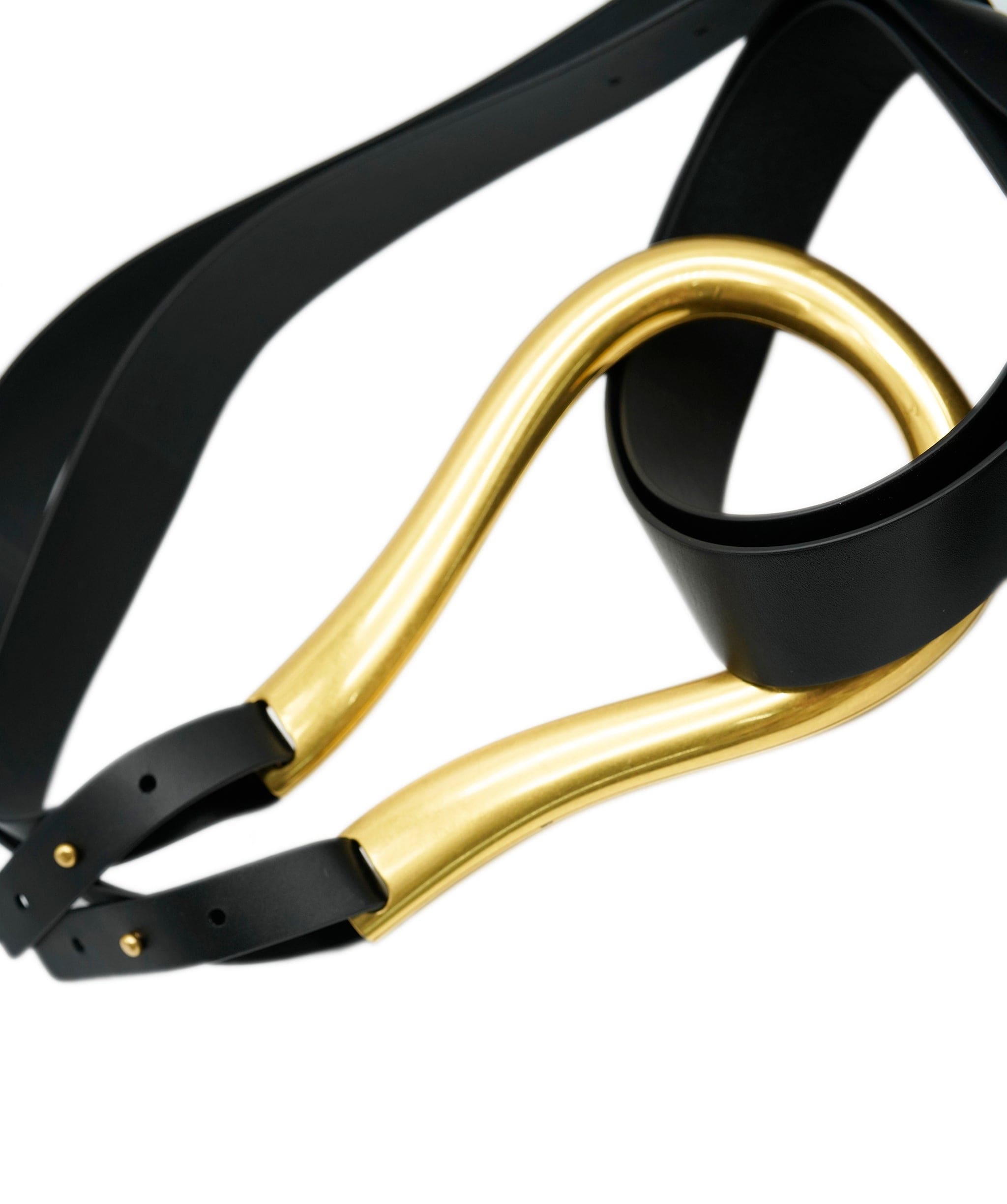 Bottega Veneta Bottega Veneta Double Belt Calf Black Gold ASL9069