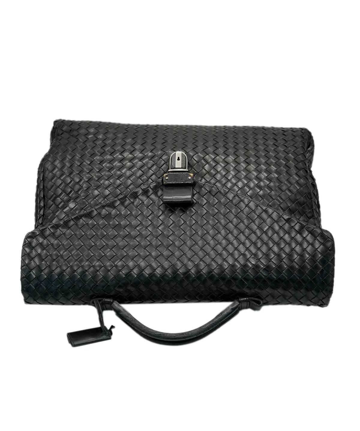 Bottega Veneta BOTTEGA VENETA Business Bag Leather Black Silver 122139 Auth bs17420 DBXS1682