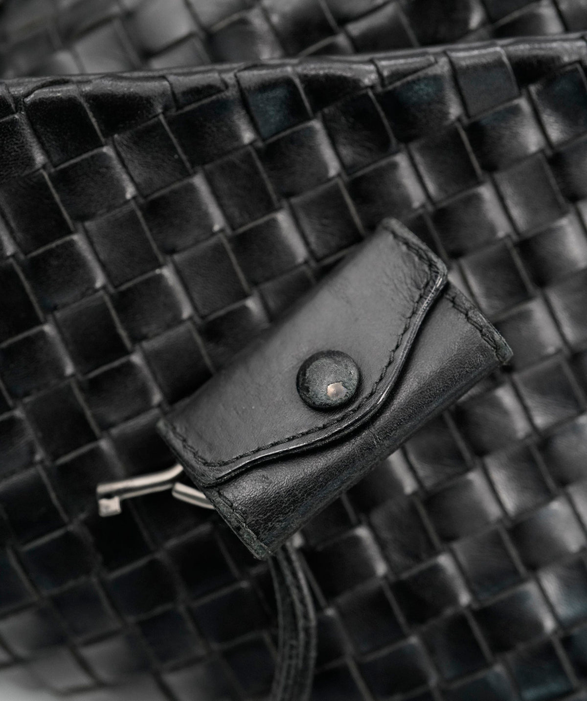 Bottega Veneta BOTTEGA VENETA Business Bag Leather Black Silver 122139 Auth bs17420 DBXS1682