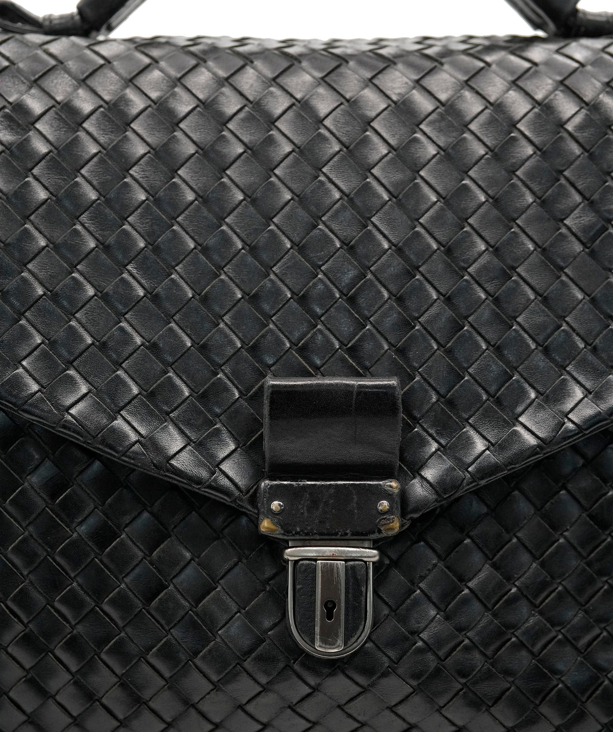 Bottega Veneta BOTTEGA VENETA Business Bag Leather Black Silver 122139 Auth bs17420 DBXS1682