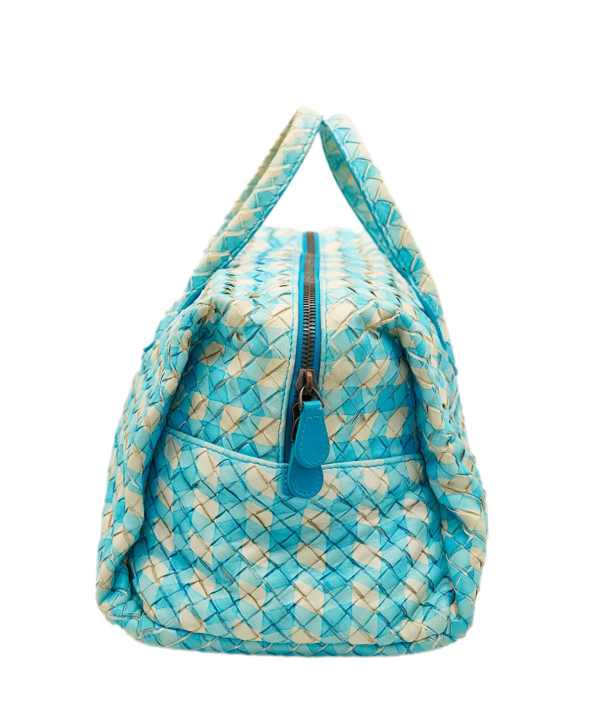 Bottega Veneta BOTTEGA VENETA INTRECCIATO Hand Bag Leather Outlet Blue Auth 82006 DBXS1678