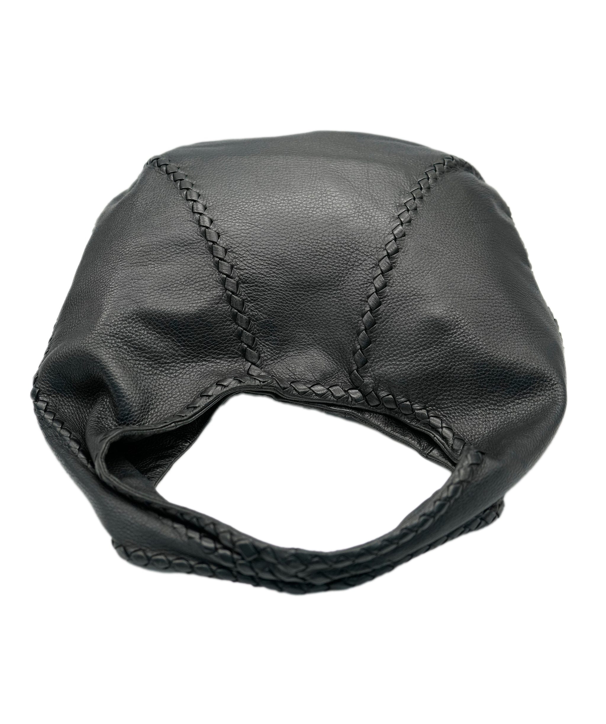 Bottega Veneta BOTTEGA VENETA INTRECCIATO Hobo Shoulder Bag Leather Black 212741 Auth am5896 DBXS1677