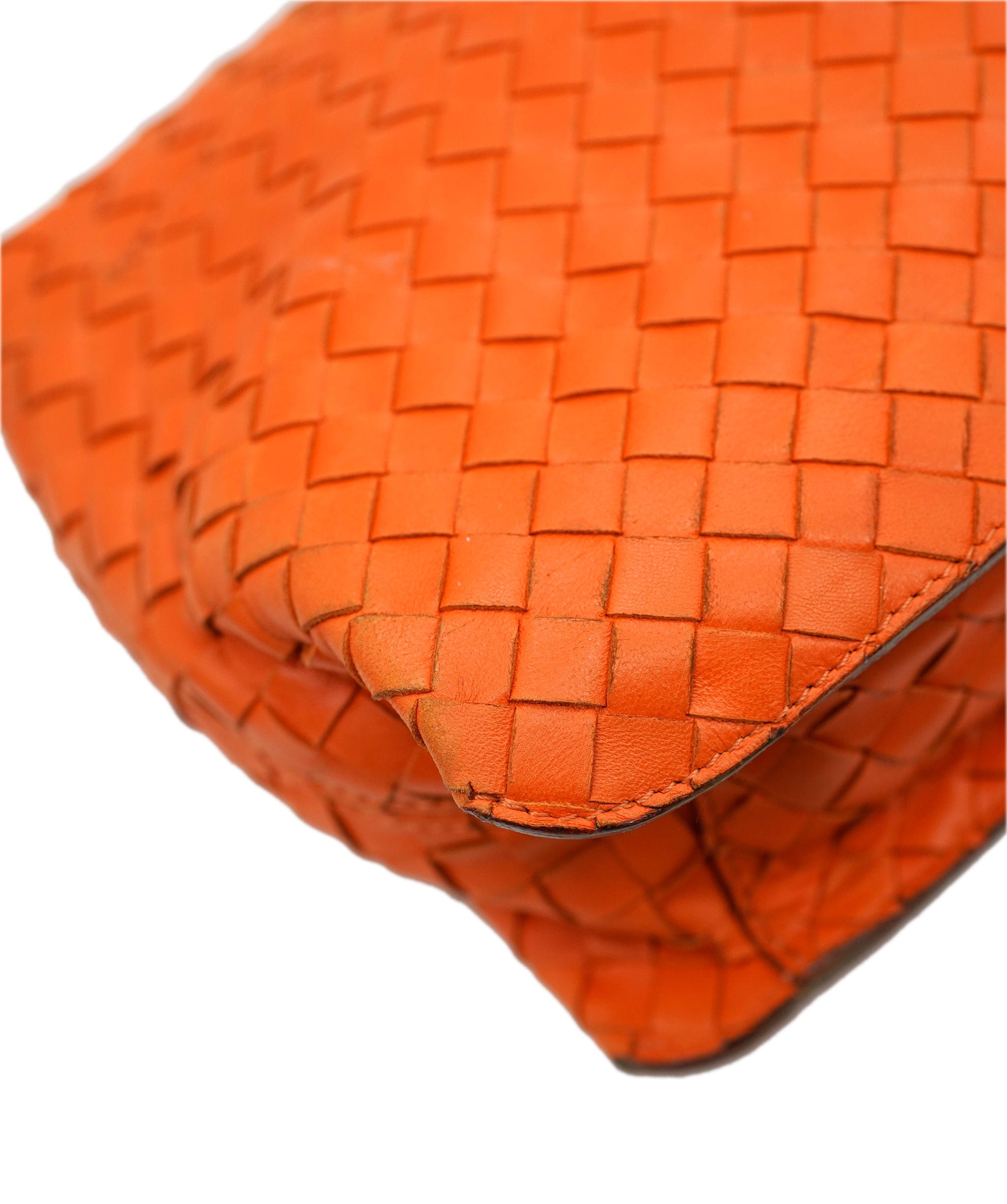 Bottega Veneta BOTTEGA VENETA INTRECCIATO Shoulder Bag Leather Outlet Orange Auth 67184 DBXS1673