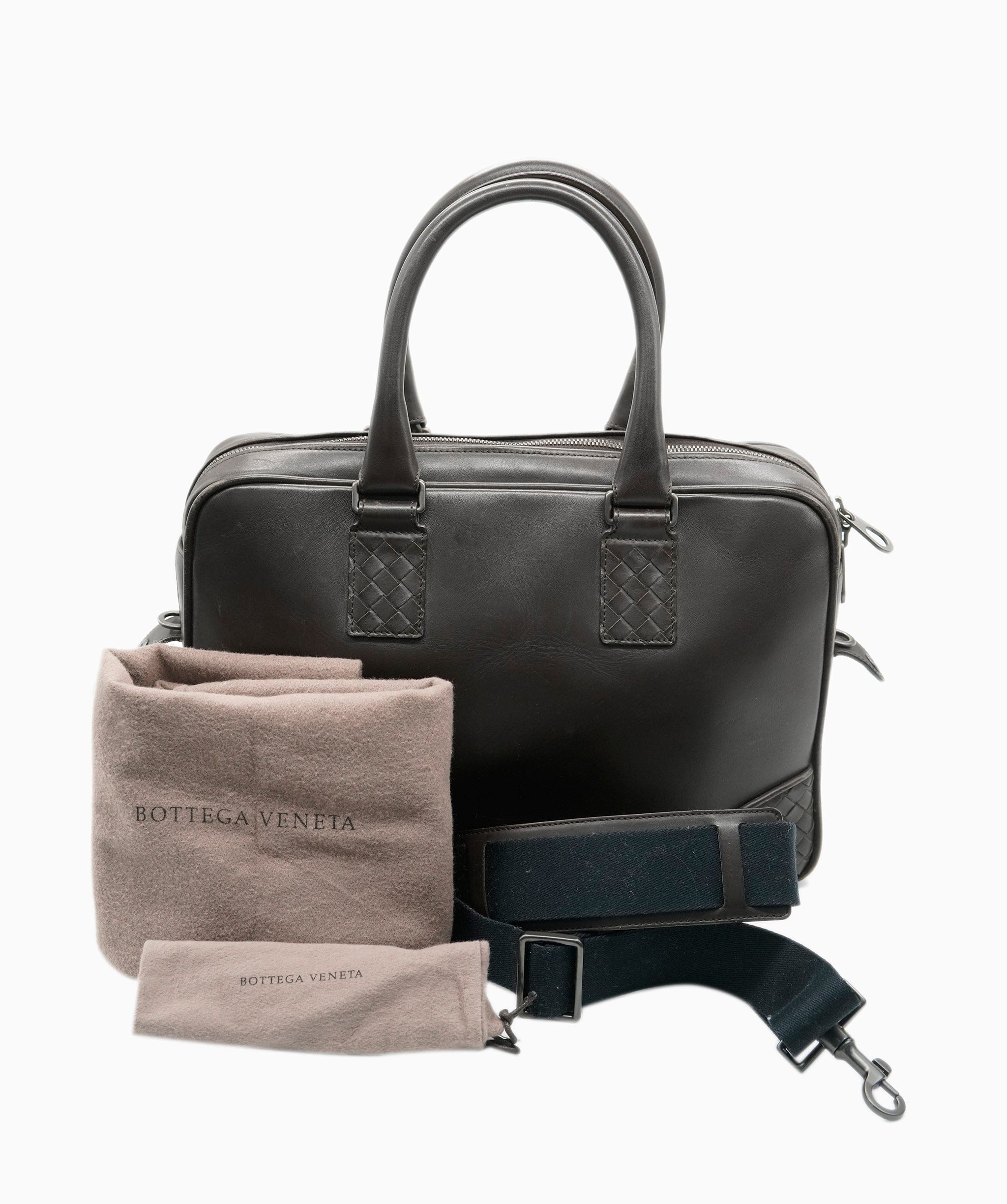 Bottega Veneta Bottega Veneta Intrecciato Trim Leather Briefcase - APC0006