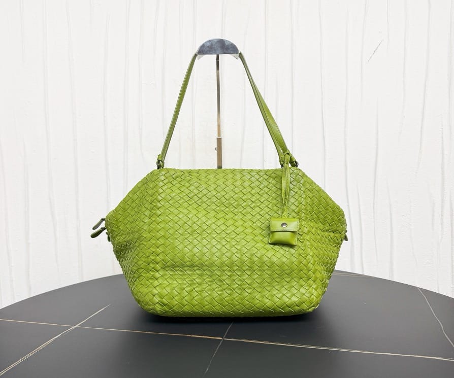 Bottega Veneta Bottega Veneta Lime Green Woven Handbag 25 17763362
