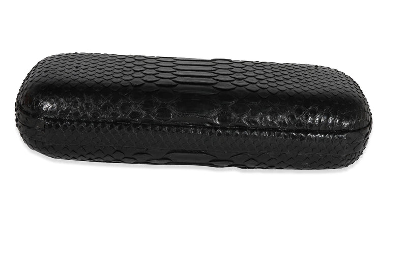 Bottega Veneta Knotted Long Black Python Clutch