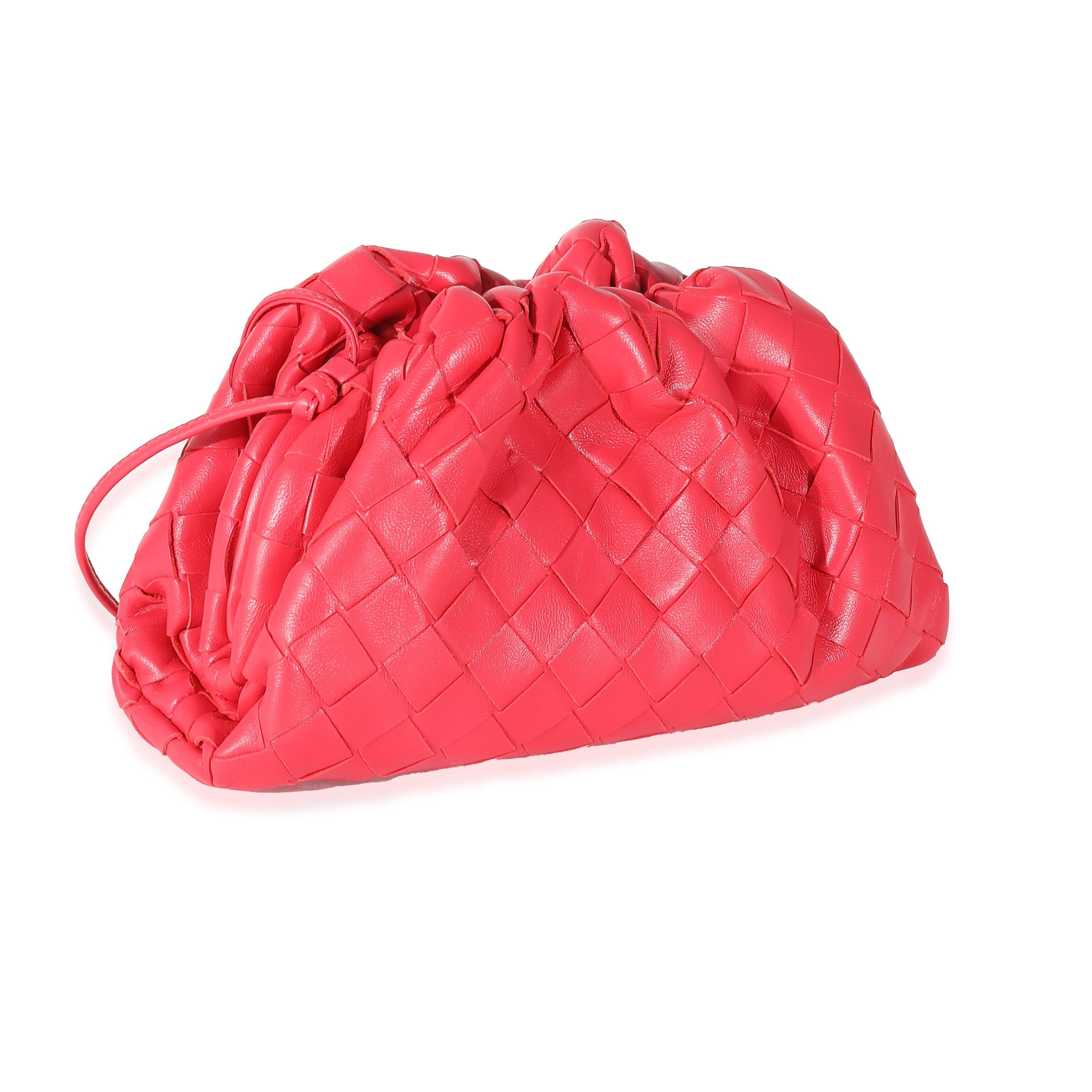 Bottega Veneta Bottega Veneta Raspberry Intrecciato Lambskin Mini Pouch