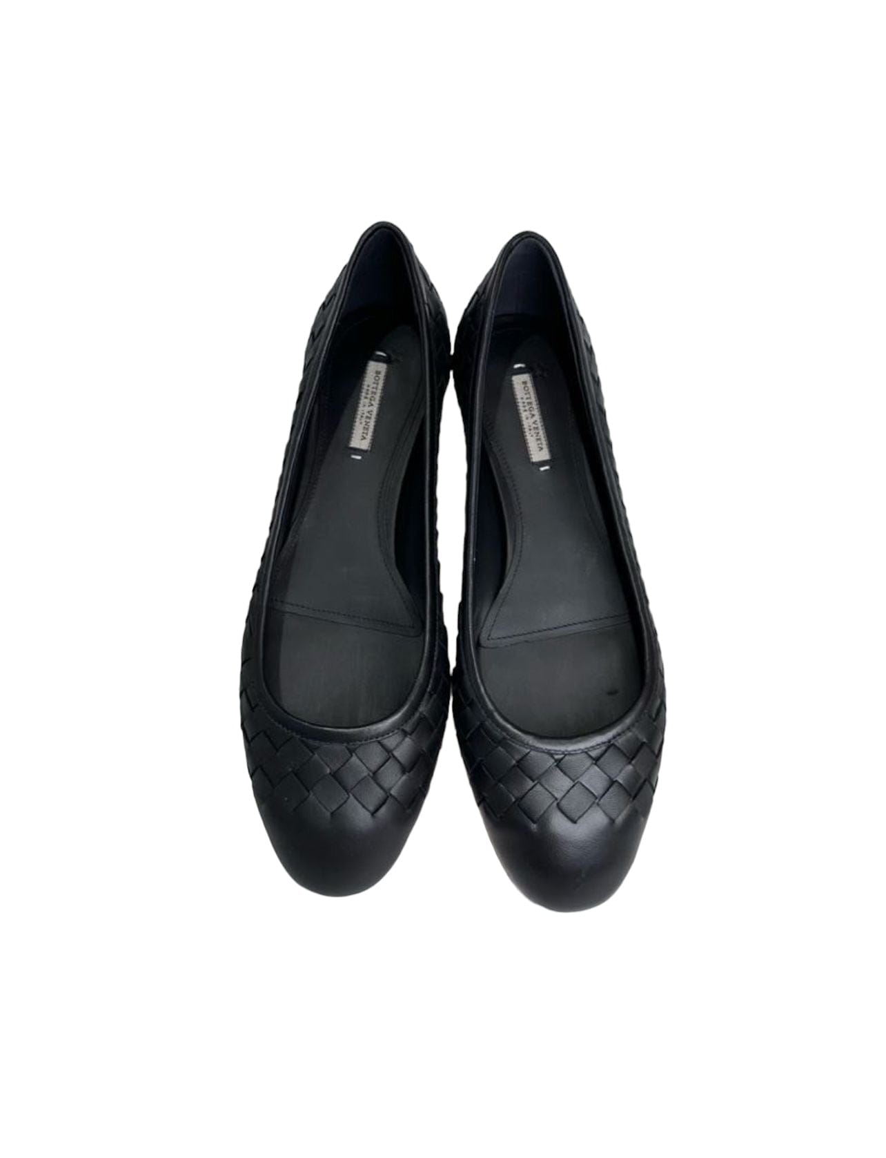 Bottega Venetta BV Black Leather Flat Shoes - 35.5