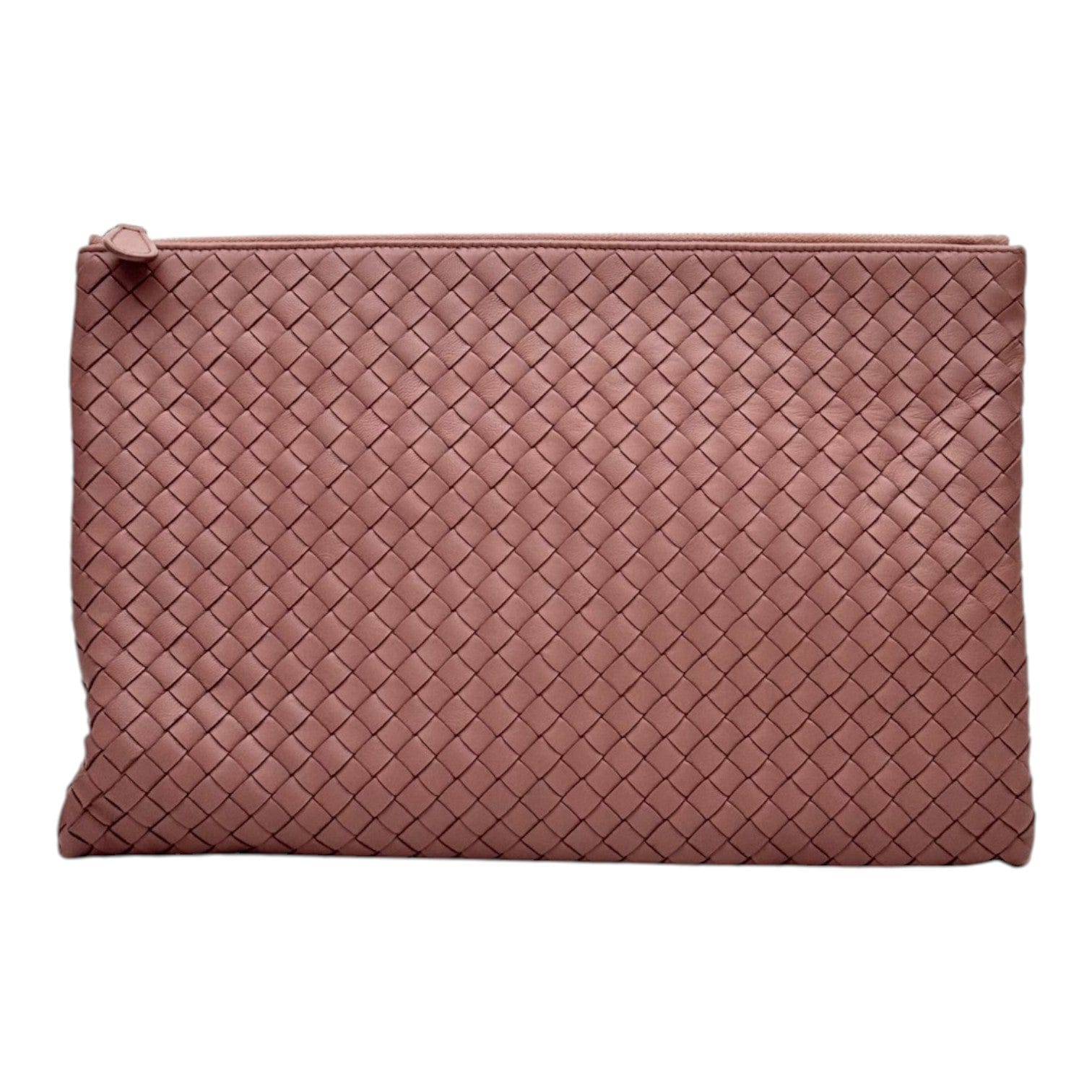 Bottega Venetta Bottega Veneta Intrecciato Clutch in Dusty Rose Lambskin