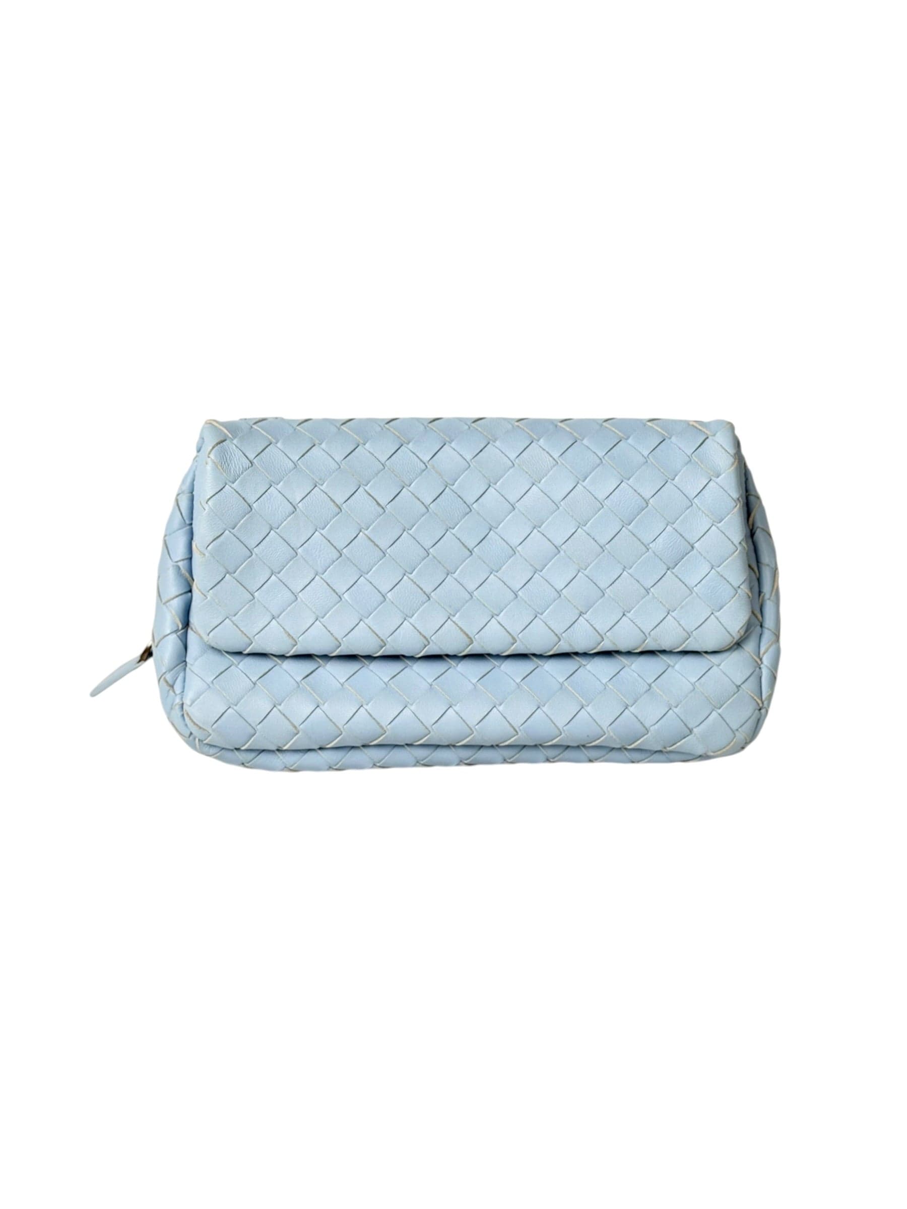 Bottega Venetta Bottega Veneta Light Blue Intrecciato Crossbody Bag