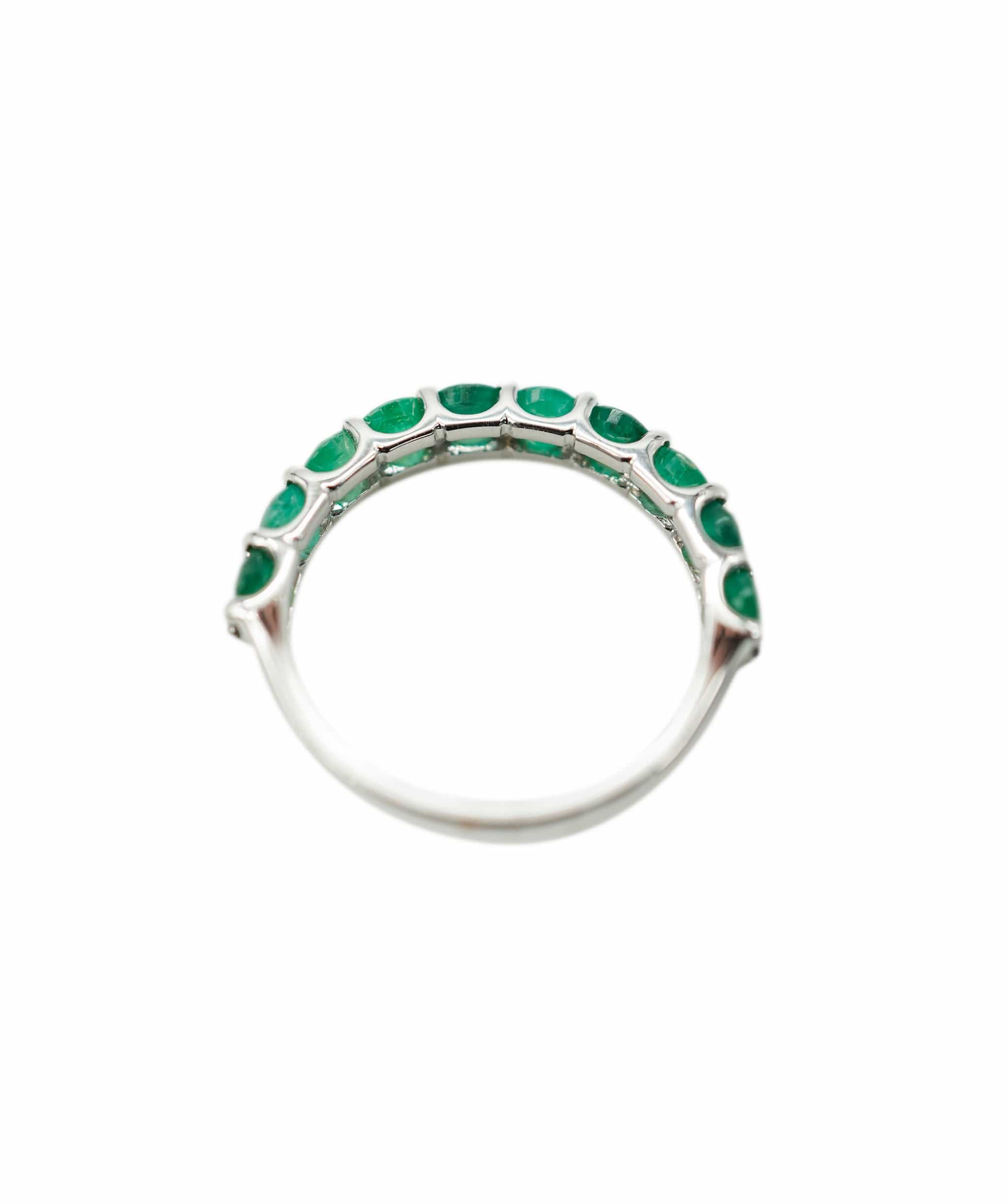 Brand Name Emerald RDF Half Eternity Ring WG #12 DXBV0017