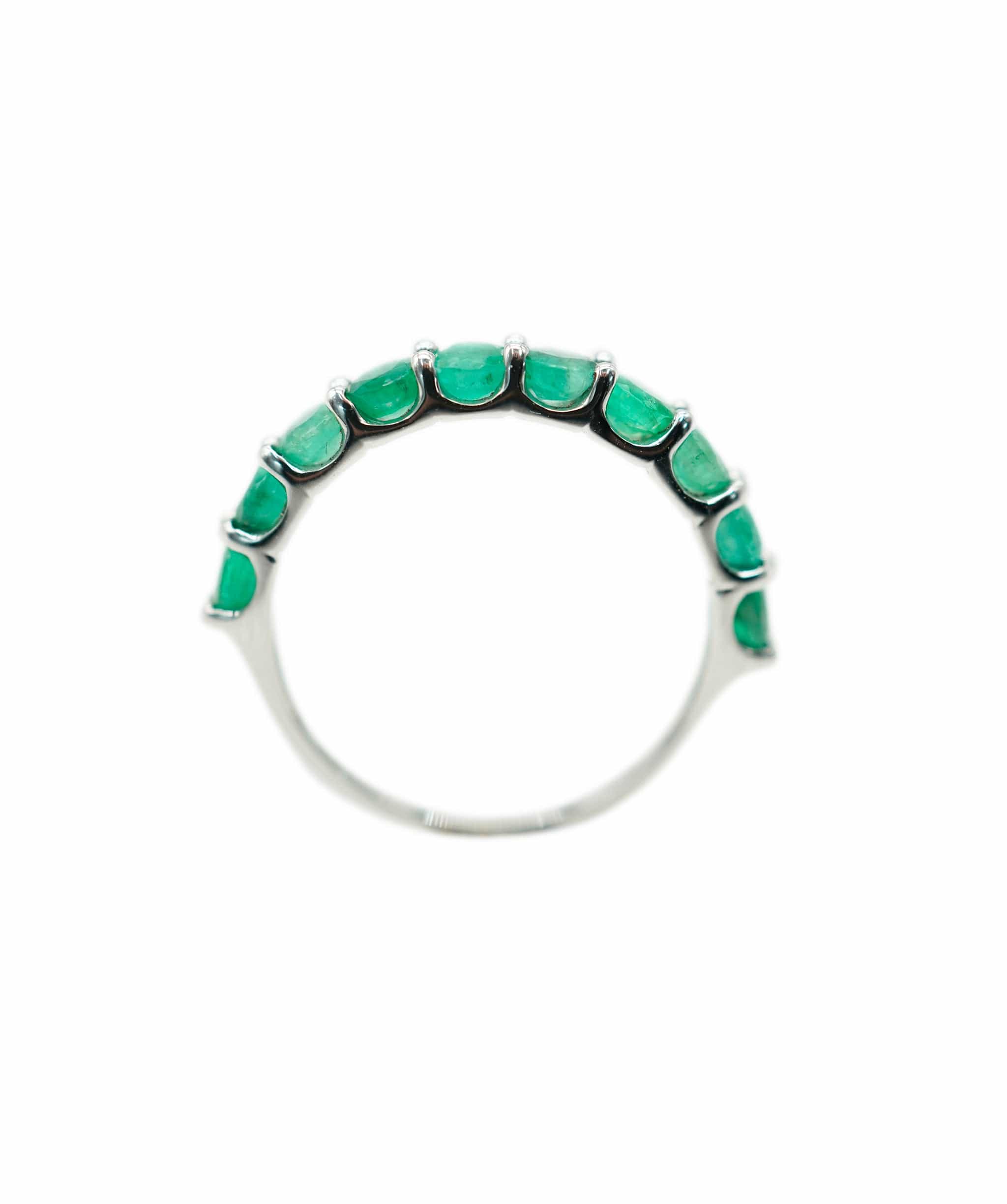 Brand Name Emerald RDF Half Eternity Ring WG #12 DXBV0017