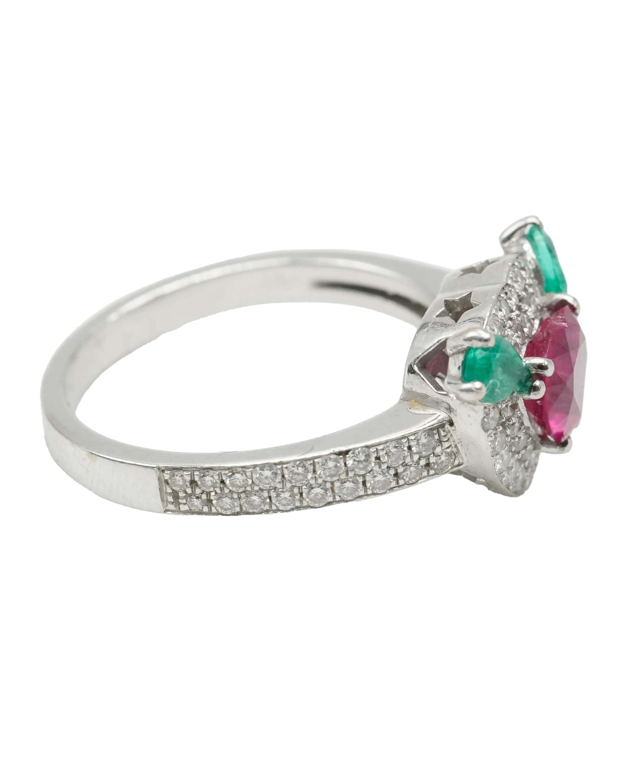 Brand Name Ruby Emerald & Diamond Ring  AGC1665