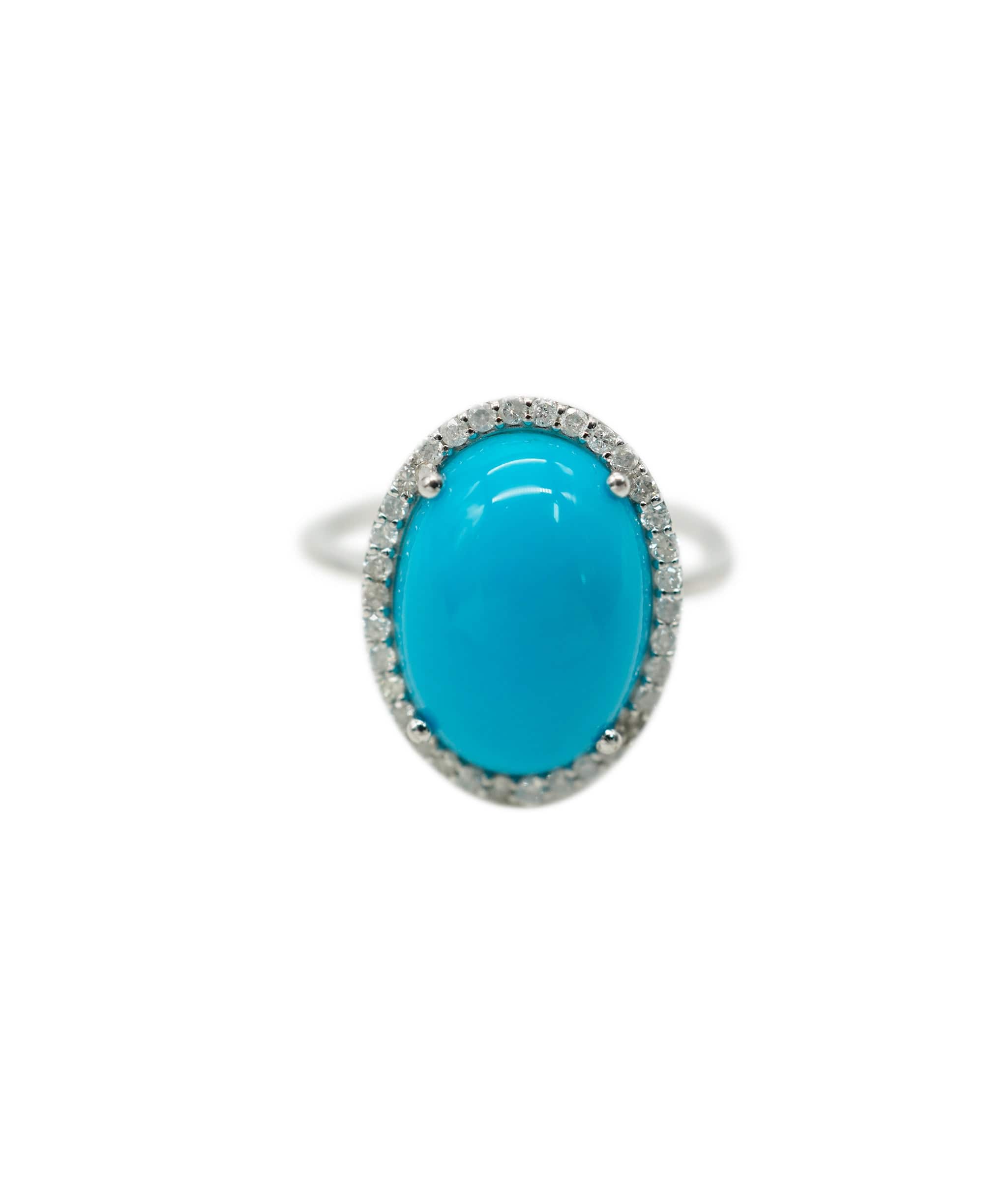 Brand Name Turquoise OV Dia Ring WG DXBV0013