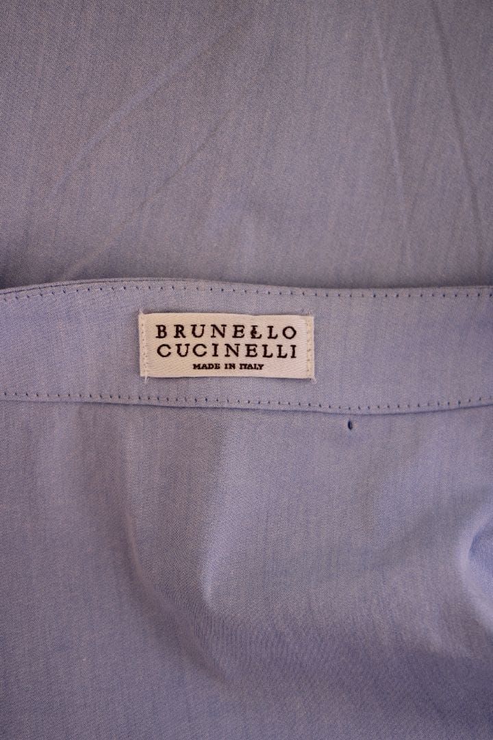Brunello Cucinelli Brunello Cucinelli L/S Tie Front Shirt Light Blue S