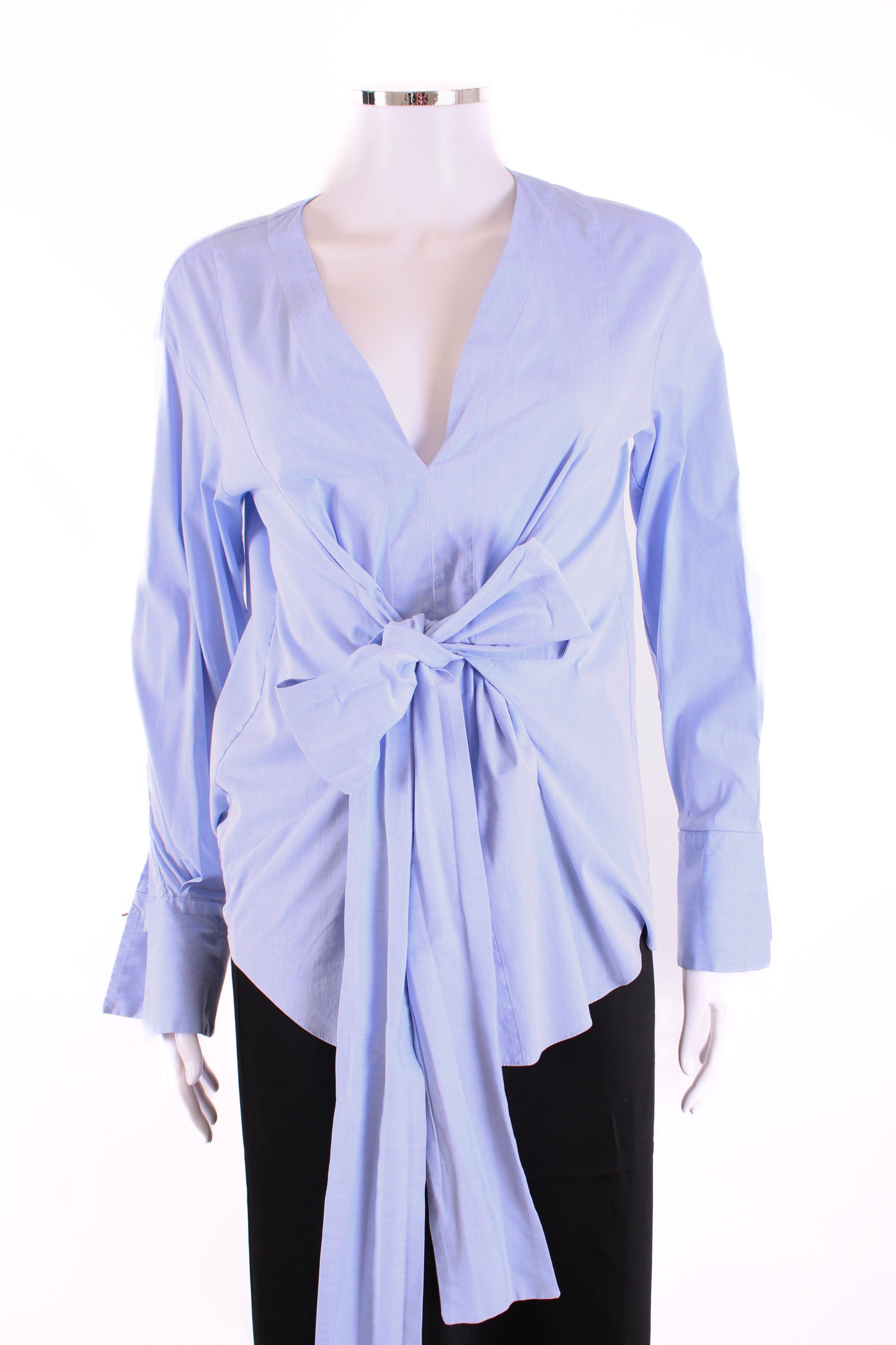 Brunello Cucinelli Brunello Cucinelli L/S Tie Front Shirt Light Blue S