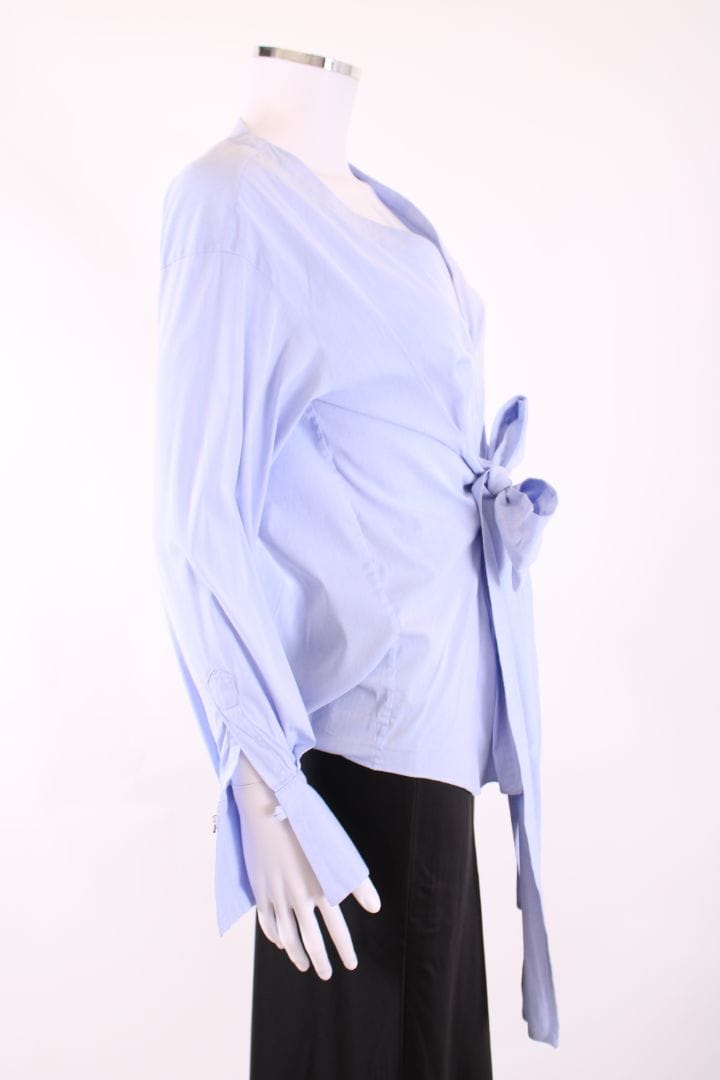 Brunello Cucinelli Brunello Cucinelli L/S Tie Front Shirt Light Blue S