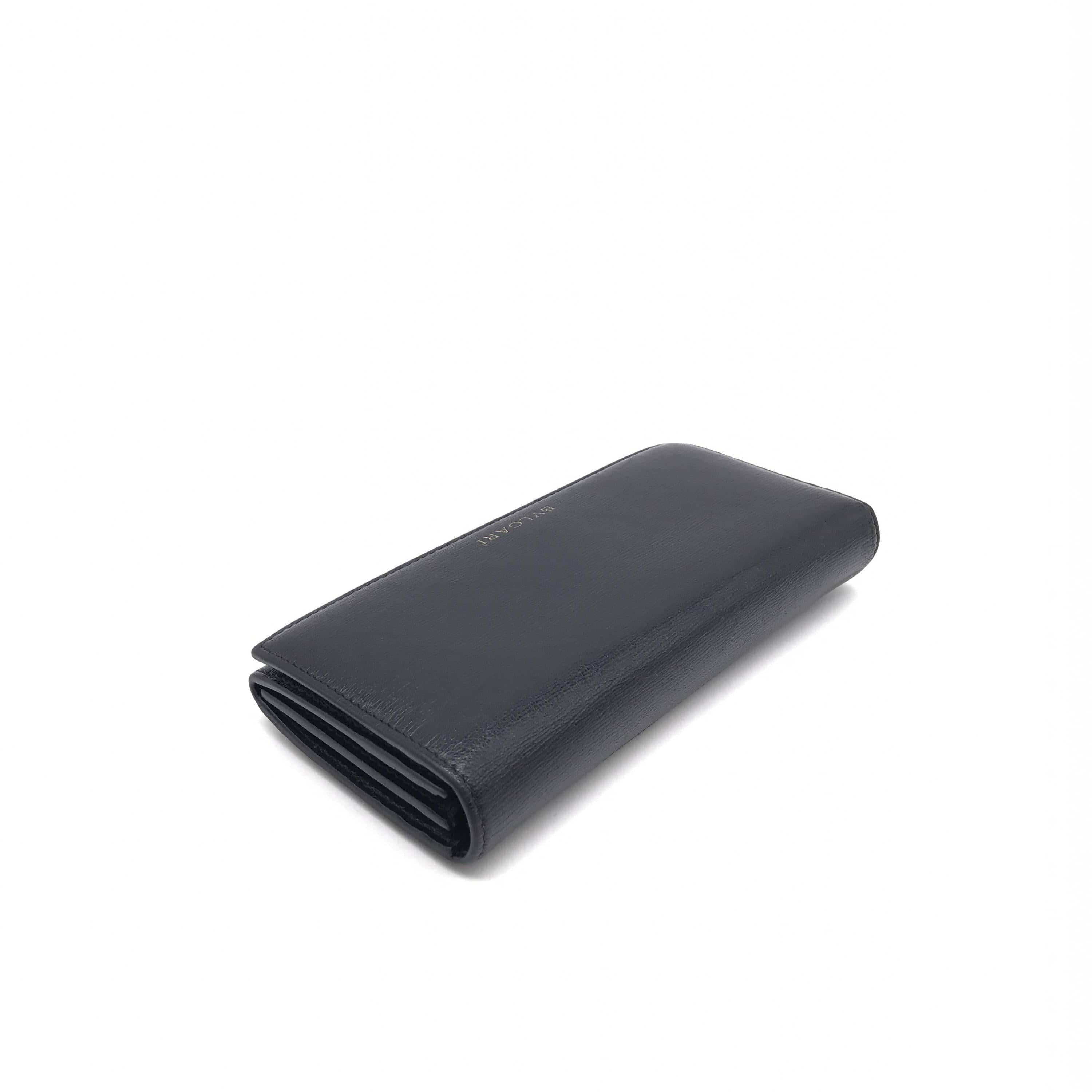 Bulgari Bulgari Black leather long wallet for men ALC3211