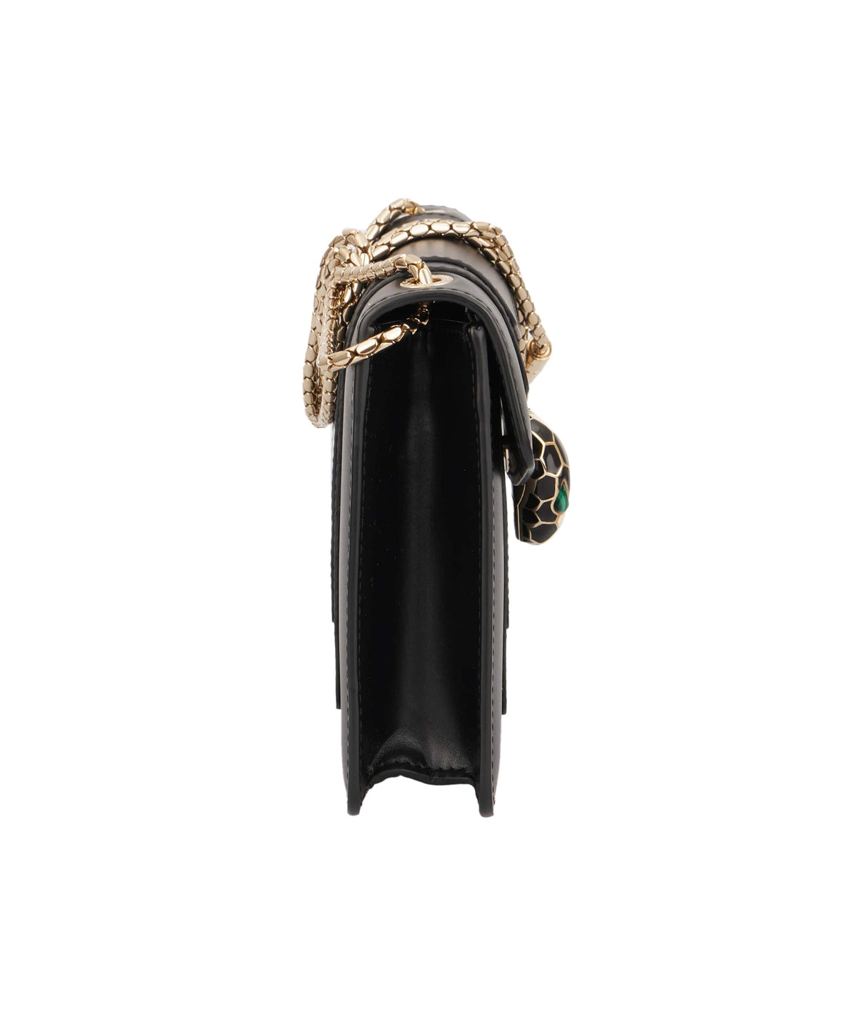 Bulgari Bvlgari Black Smooth Calfskin Serpenti Forever Shoulder Bag ASC7359