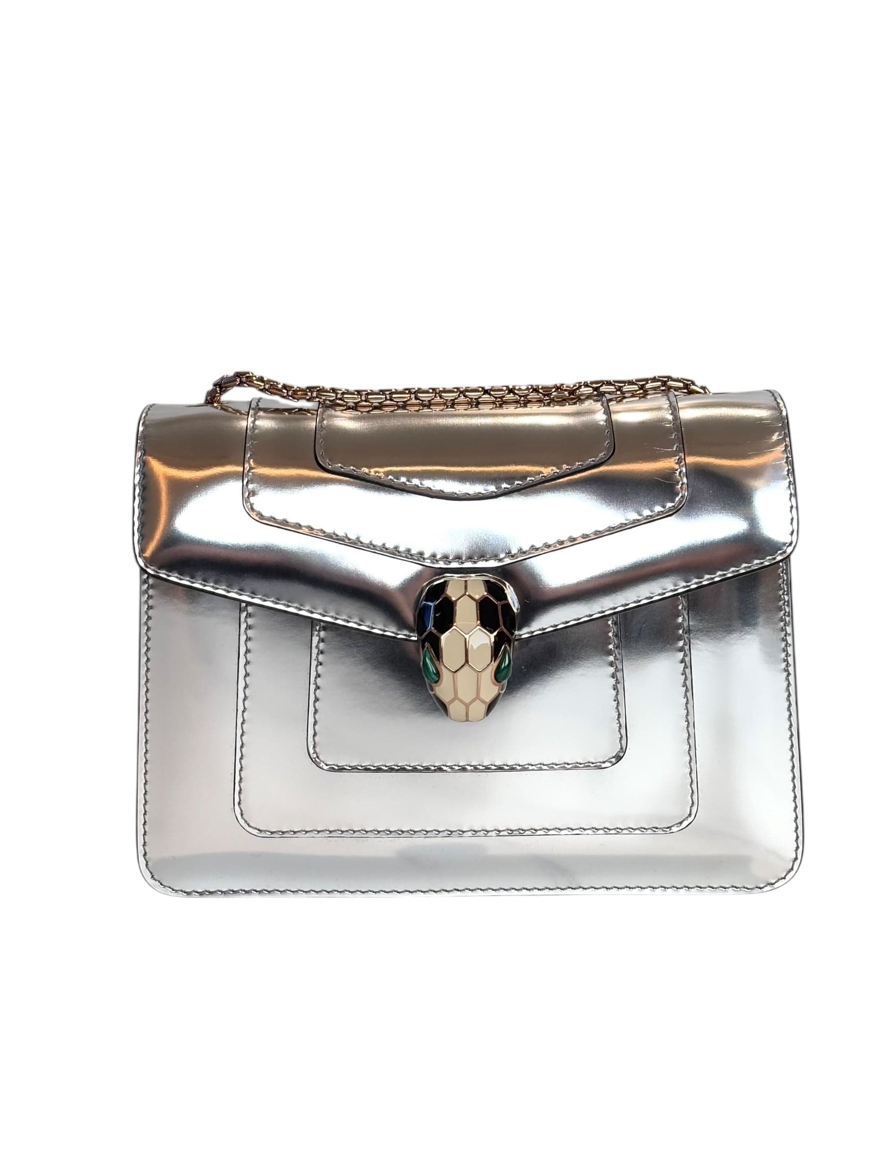 Bulgari Bvlgari Serpenti Bag Cross Body in Silver