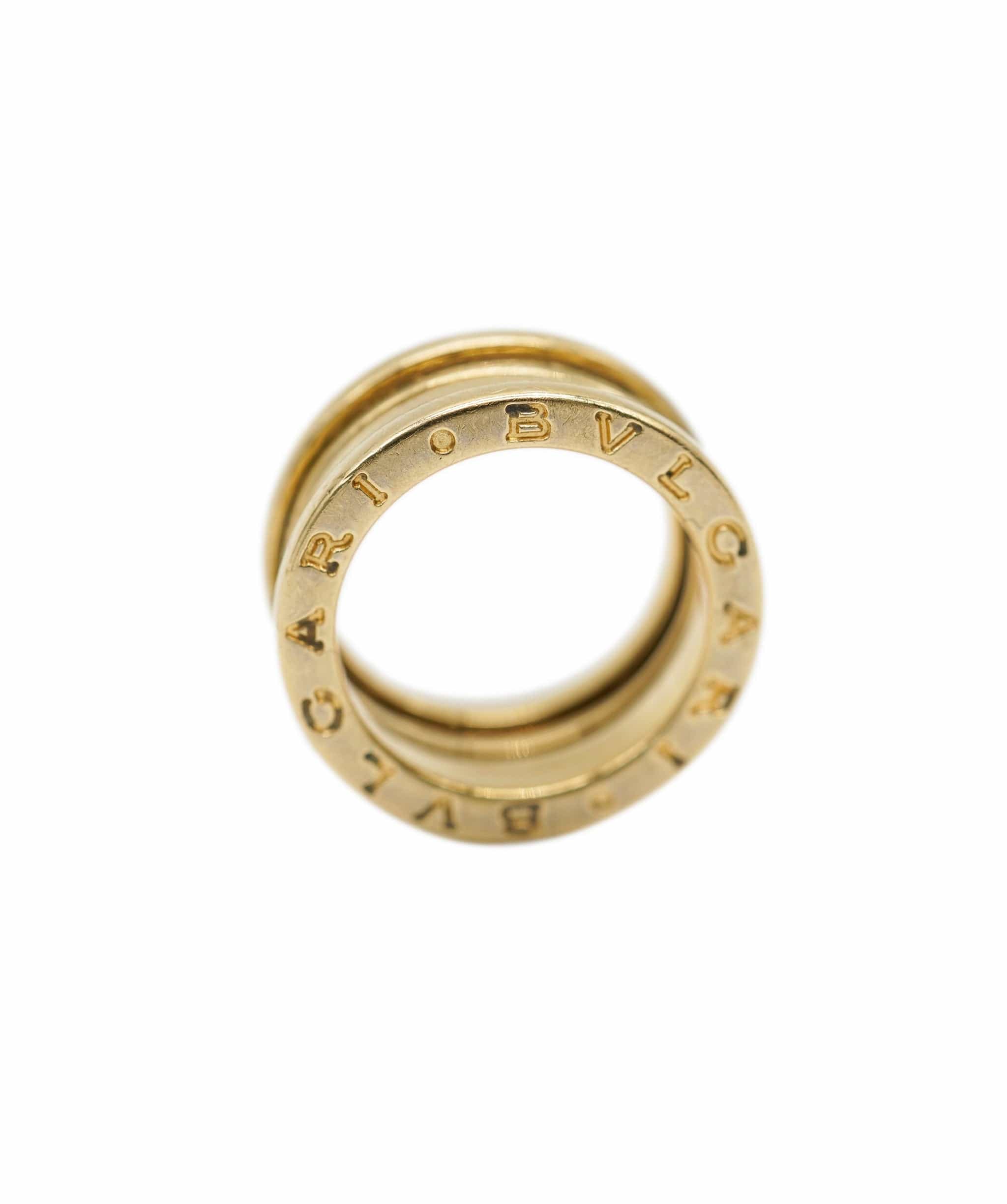 Bulgari Bulgari B.Zero1 yellow gold 3 band ring, size 48 AHL1079