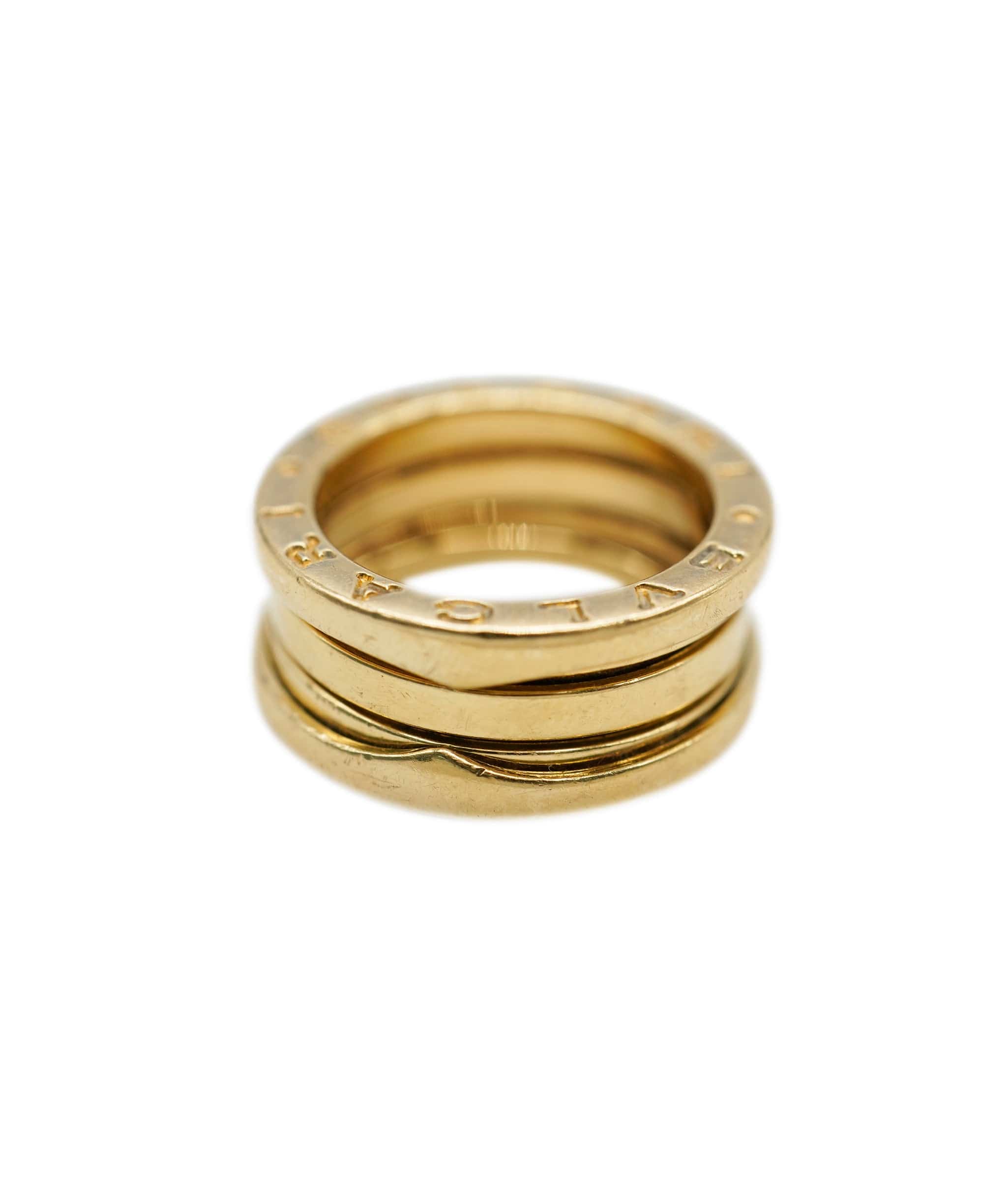 Bulgari Bulgari B.Zero1 yellow gold 3 band ring, size 48 AHL1079