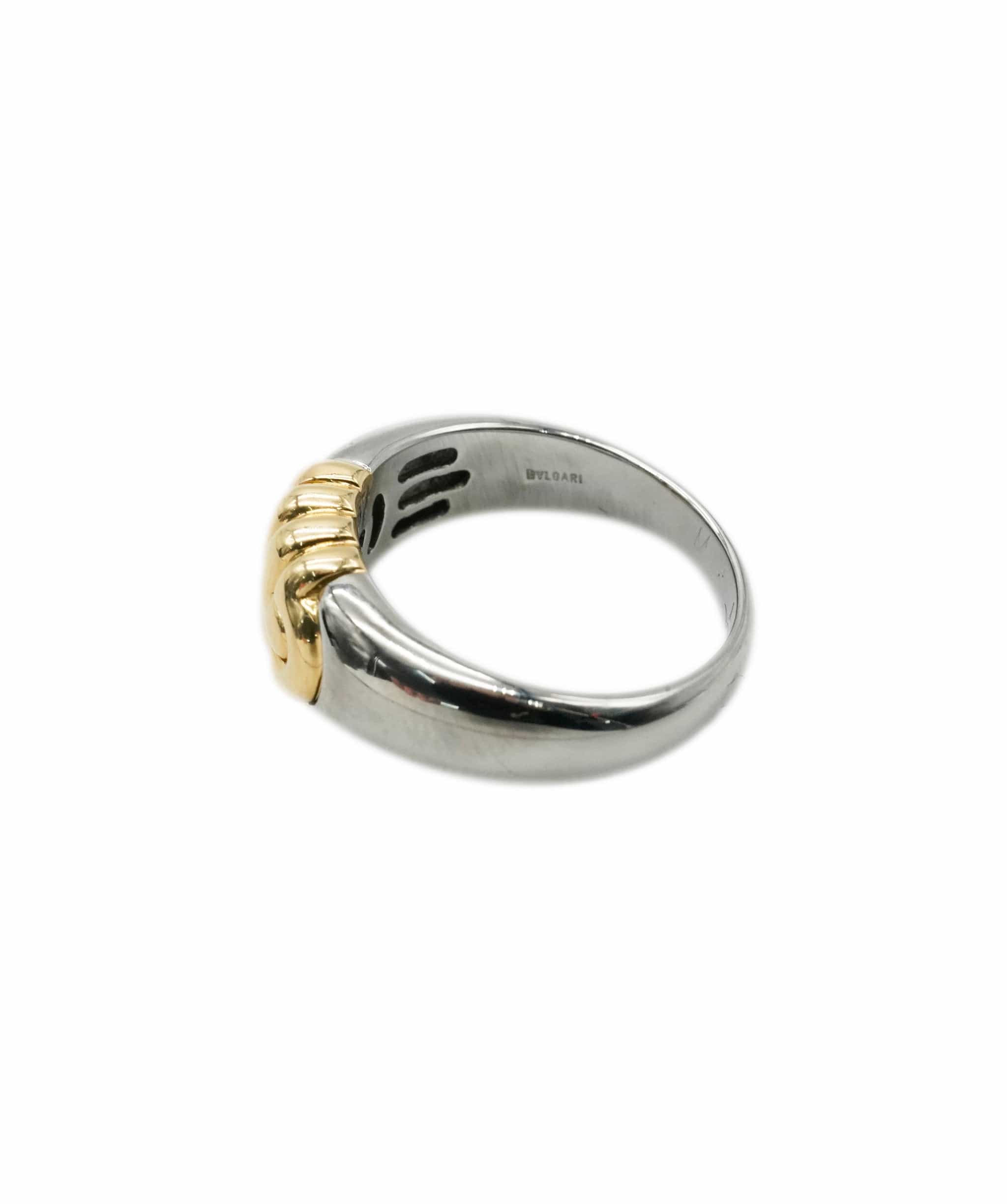 Bulgari Bulgari Parantesi Stainless and Yellow Gold Ring ASL10333