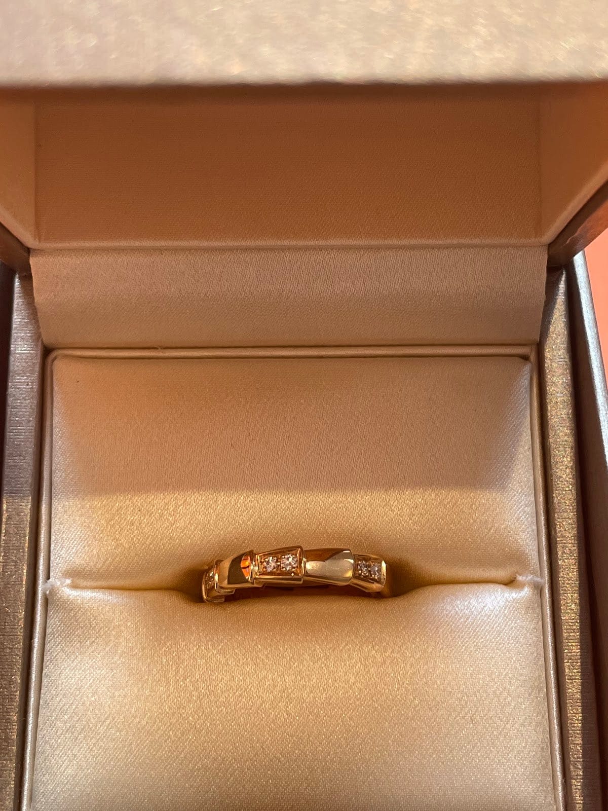 Bulgari Bulgari Serpenti Viper ring Rose Gold Size 48 Rose Gold + Diamond ALTC0471