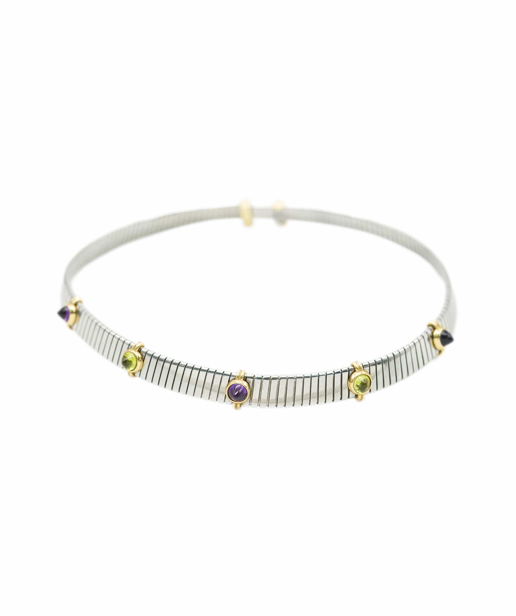 Bulgari Bulgari Stainless steel Yellow gold gem-set choker AHC1990