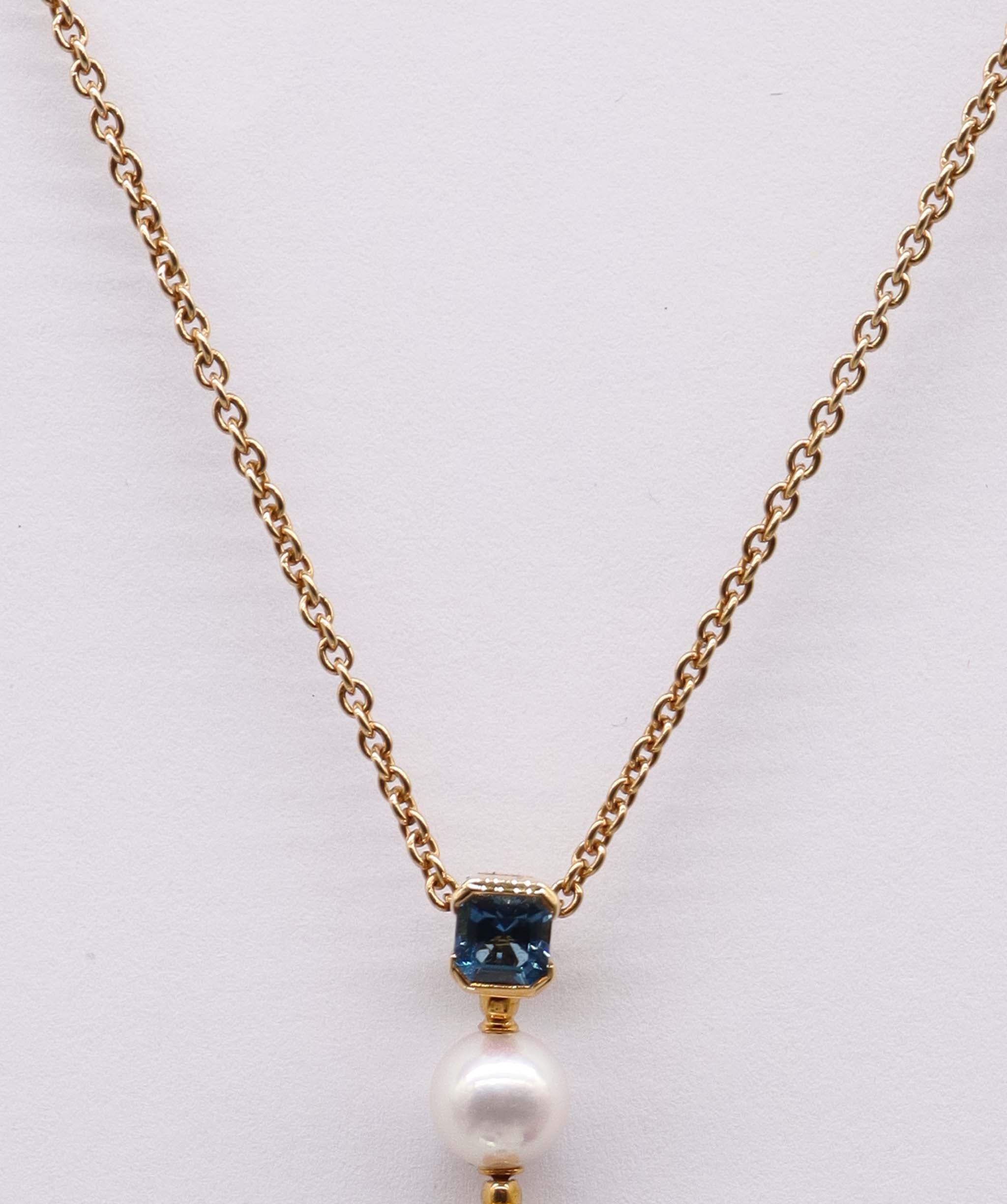 Bulgari BVLGARI Allegra Akoya Pearl 7.4-7.2mm 18K YG 750 Multi Stone Necklace DXBS5573