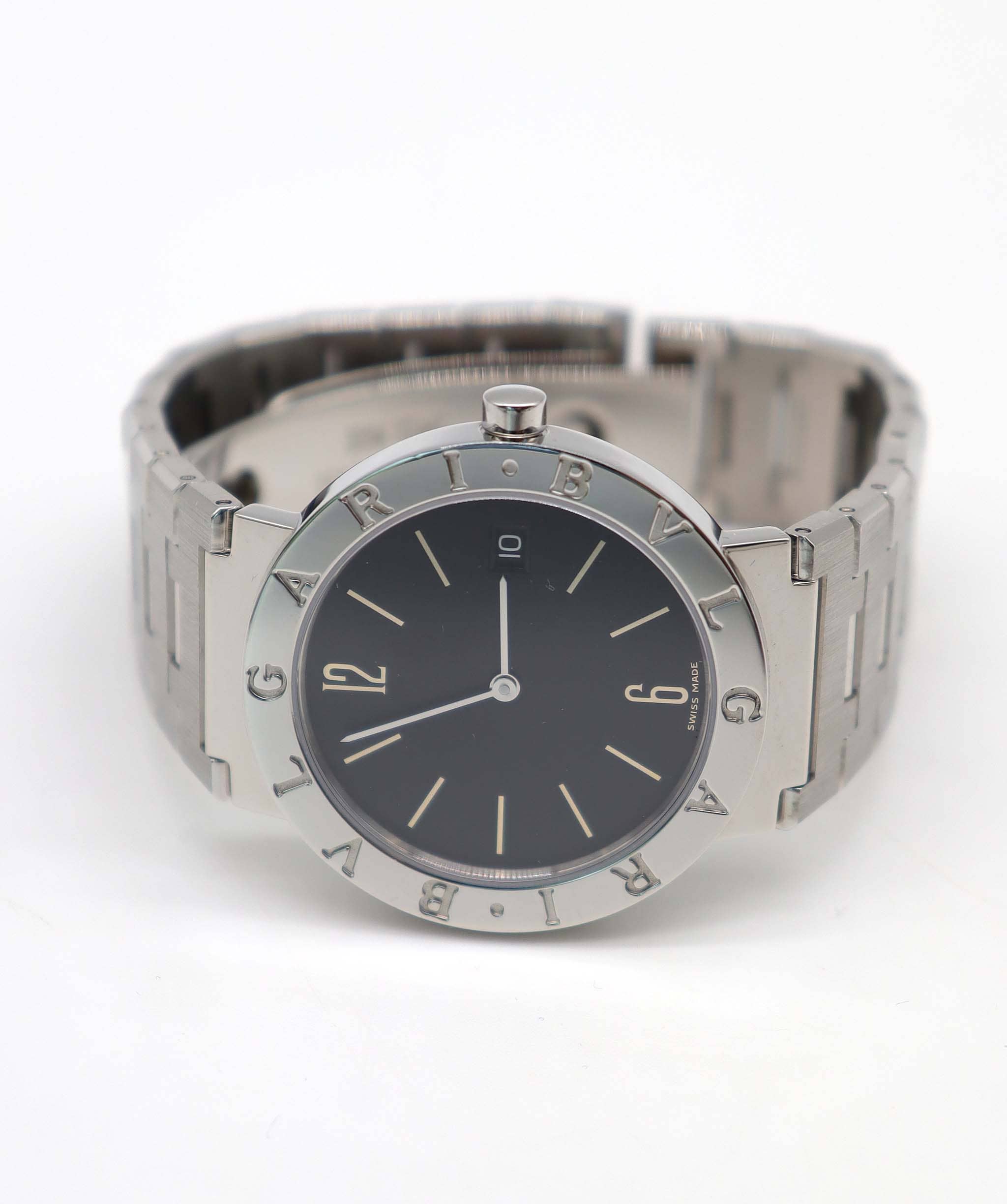 Bulgari BVLGARI Bulgari Bulgari BB33SS Boys' Watch, Date, Black Quartz Watch, BVLGARI Bulgari 90320976 DXBS6386