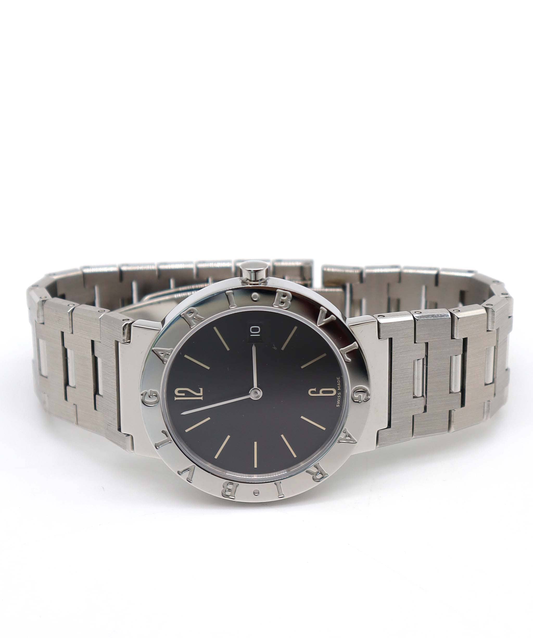 Bulgari BVLGARI Bulgari Bulgari BB33SS Boys' Watch, Date, Black Quartz Watch, BVLGARI Bulgari 90320976 DXBS6386