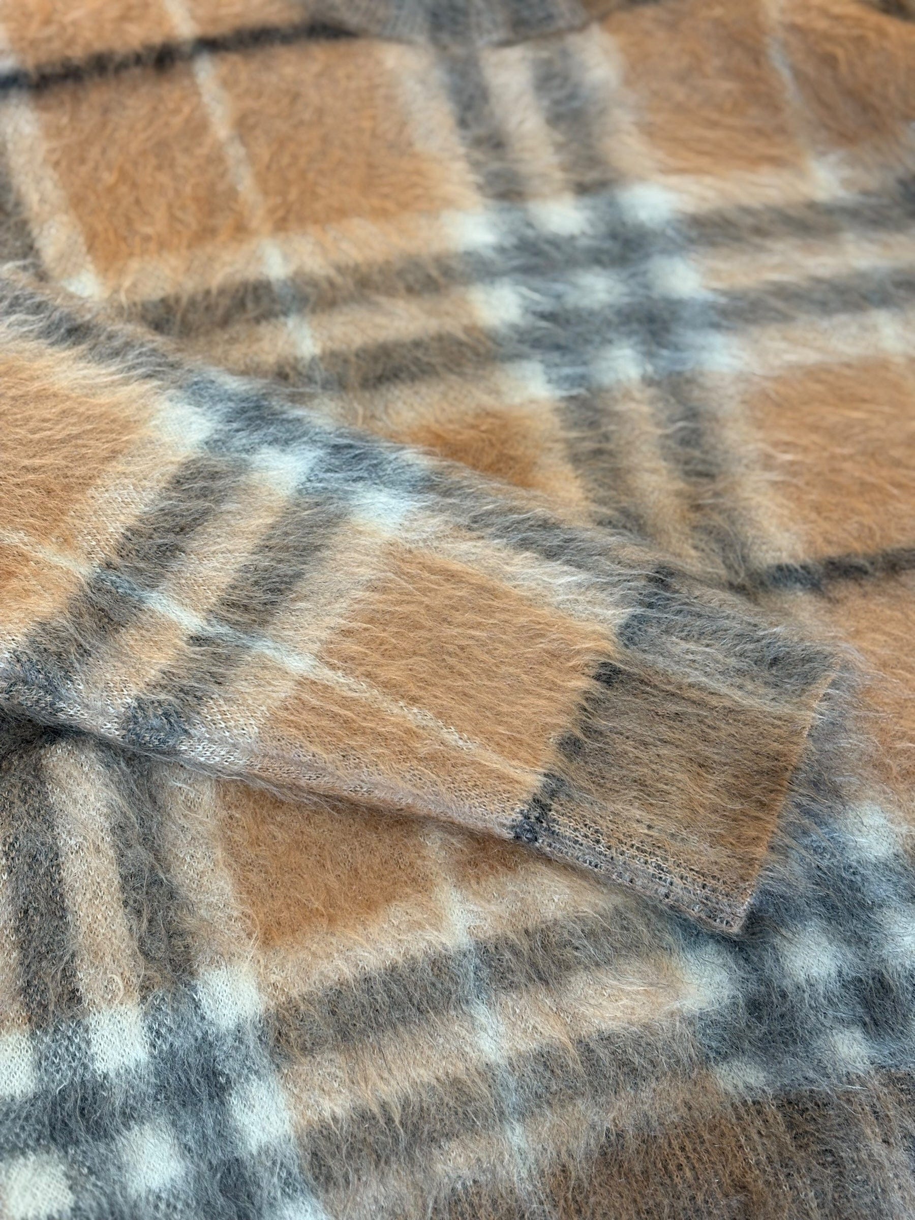 Burberry Burberry Crew Neck Mohair Blend Pullover Check Design Size M