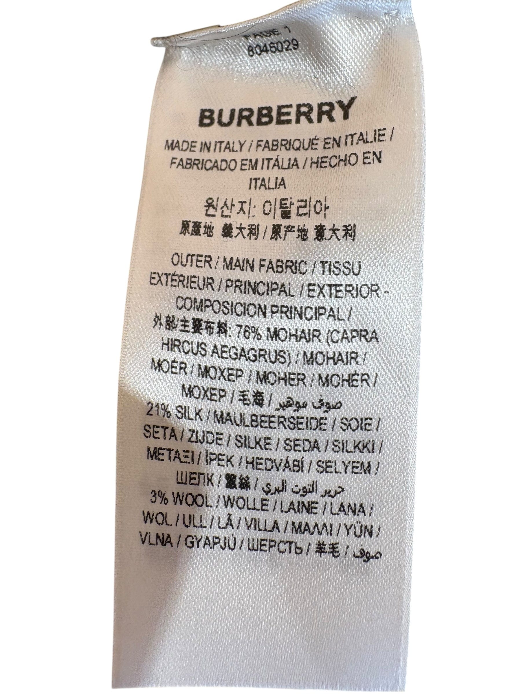 Burberry Burberry Crew Neck Mohair Blend Pullover Check Design Size M