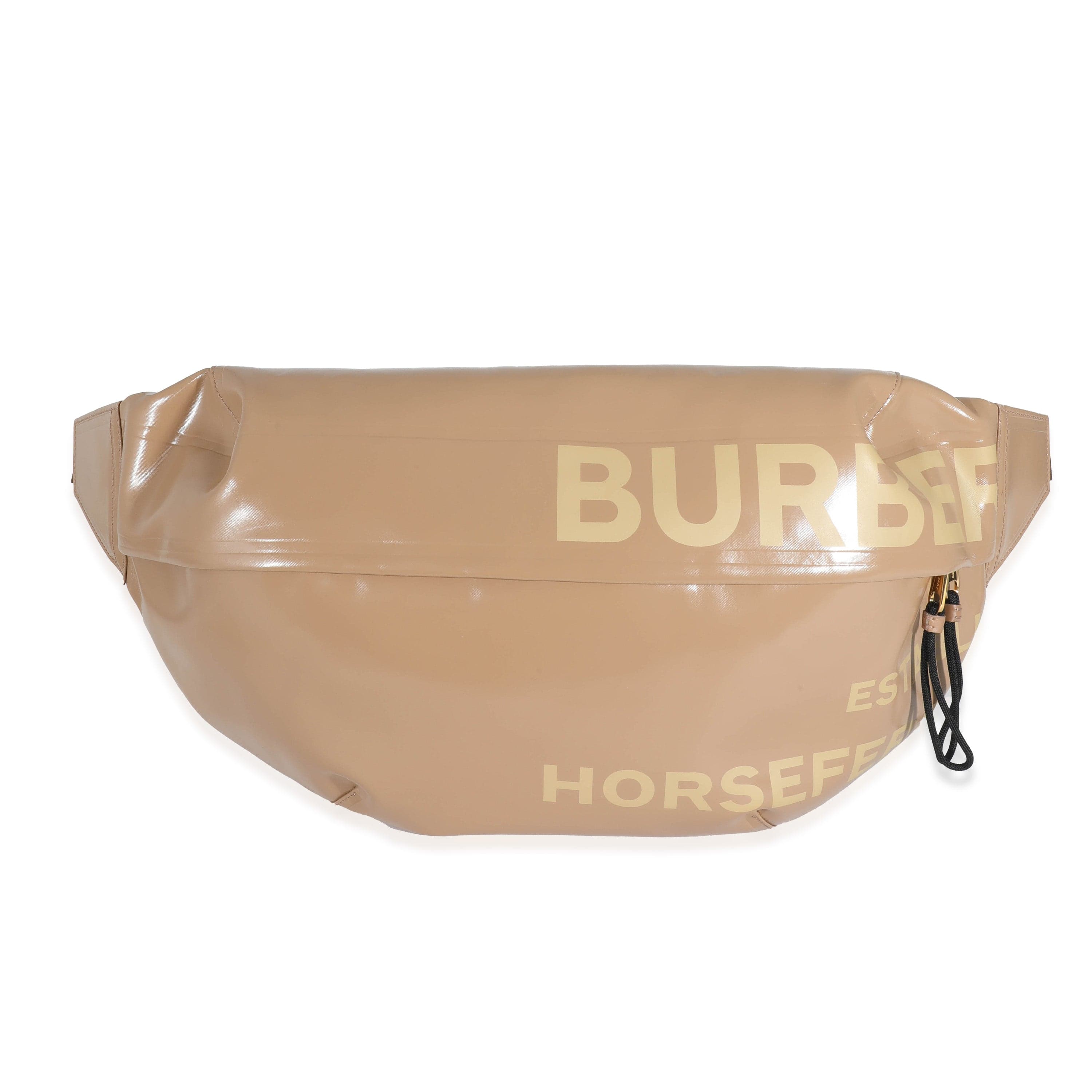 Burberry Burberry Beige Coated Canvas Horseferry Sonny XL Bum Bag