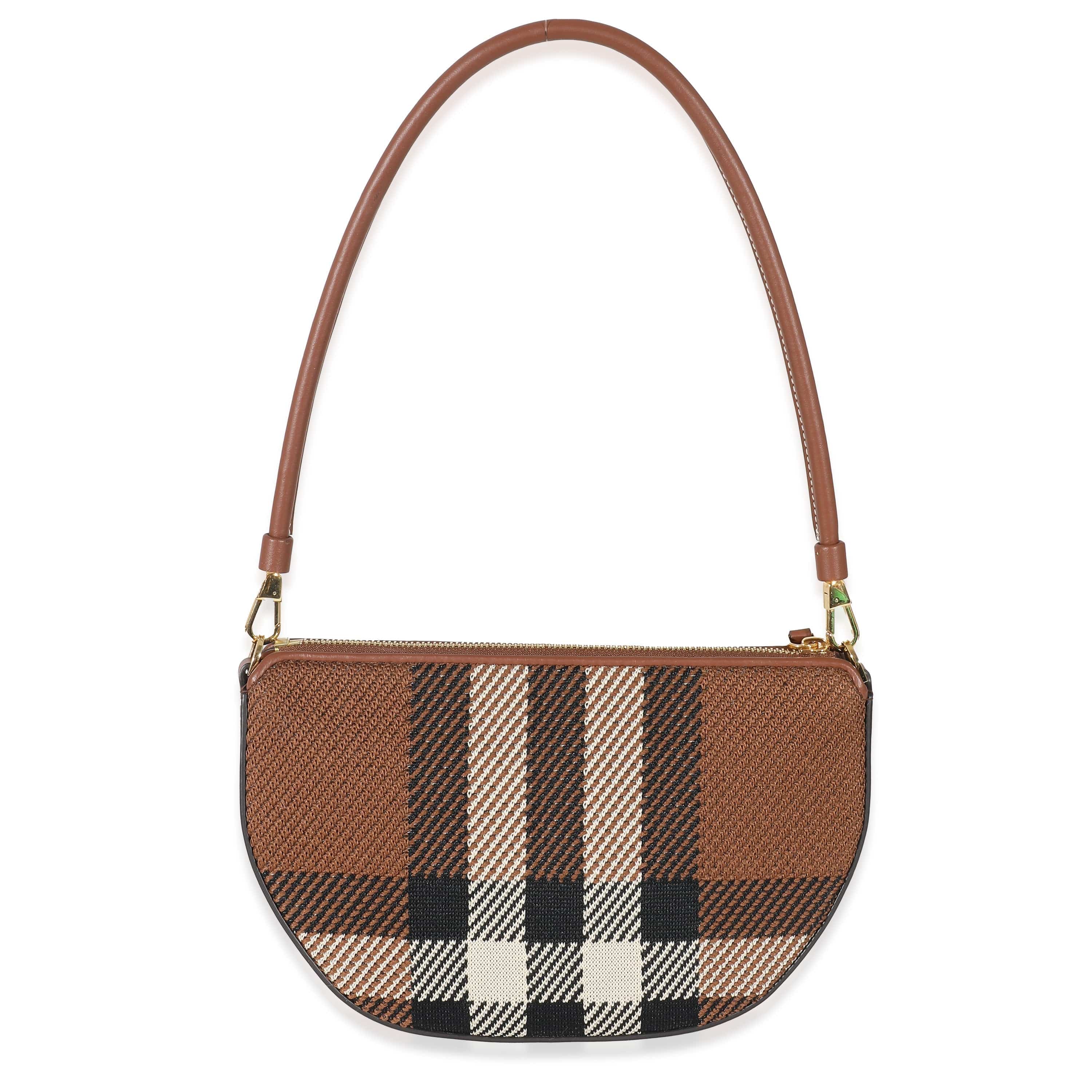 Burberry Burberry Brown Knitted Check Olympia Pouch Bag