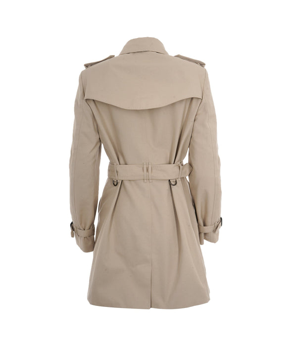 Burberry Burberry Cream Double Breasted Short Trench Coat  ALC1191