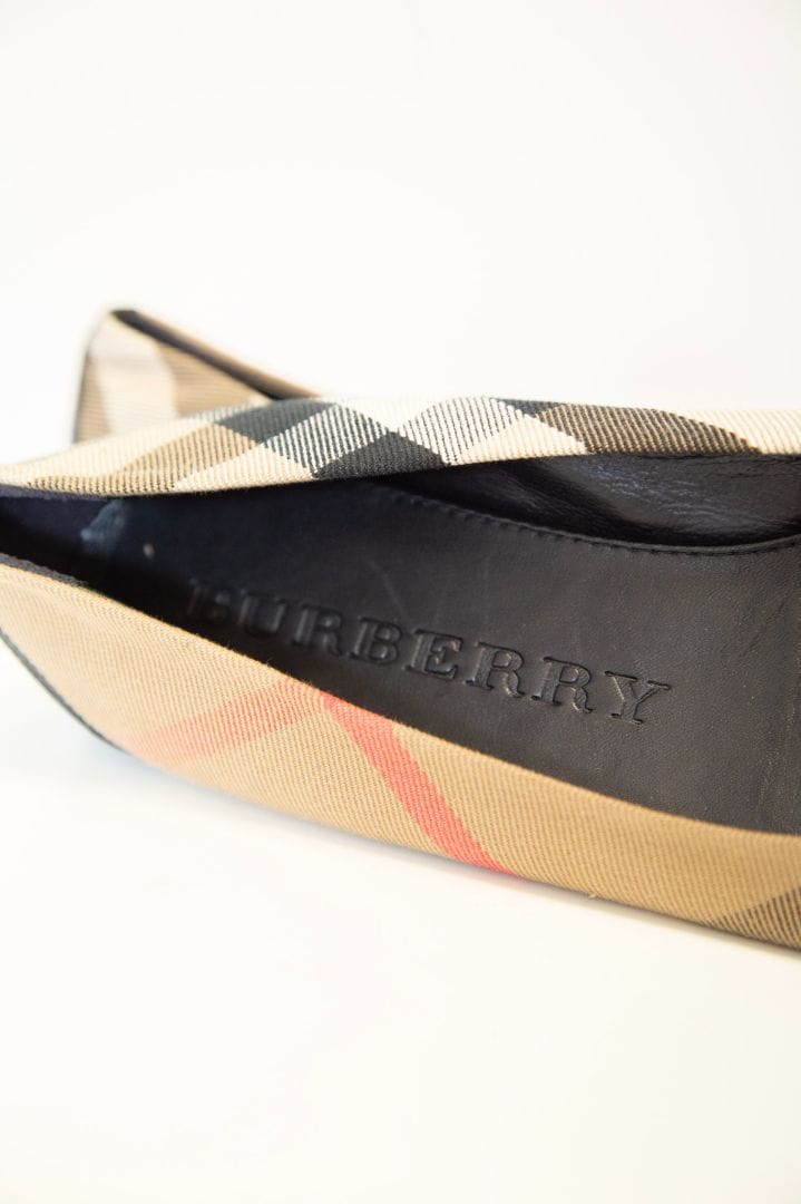 Burberry Burberry Check Ballet Flat Shoes Beige/ Black 41