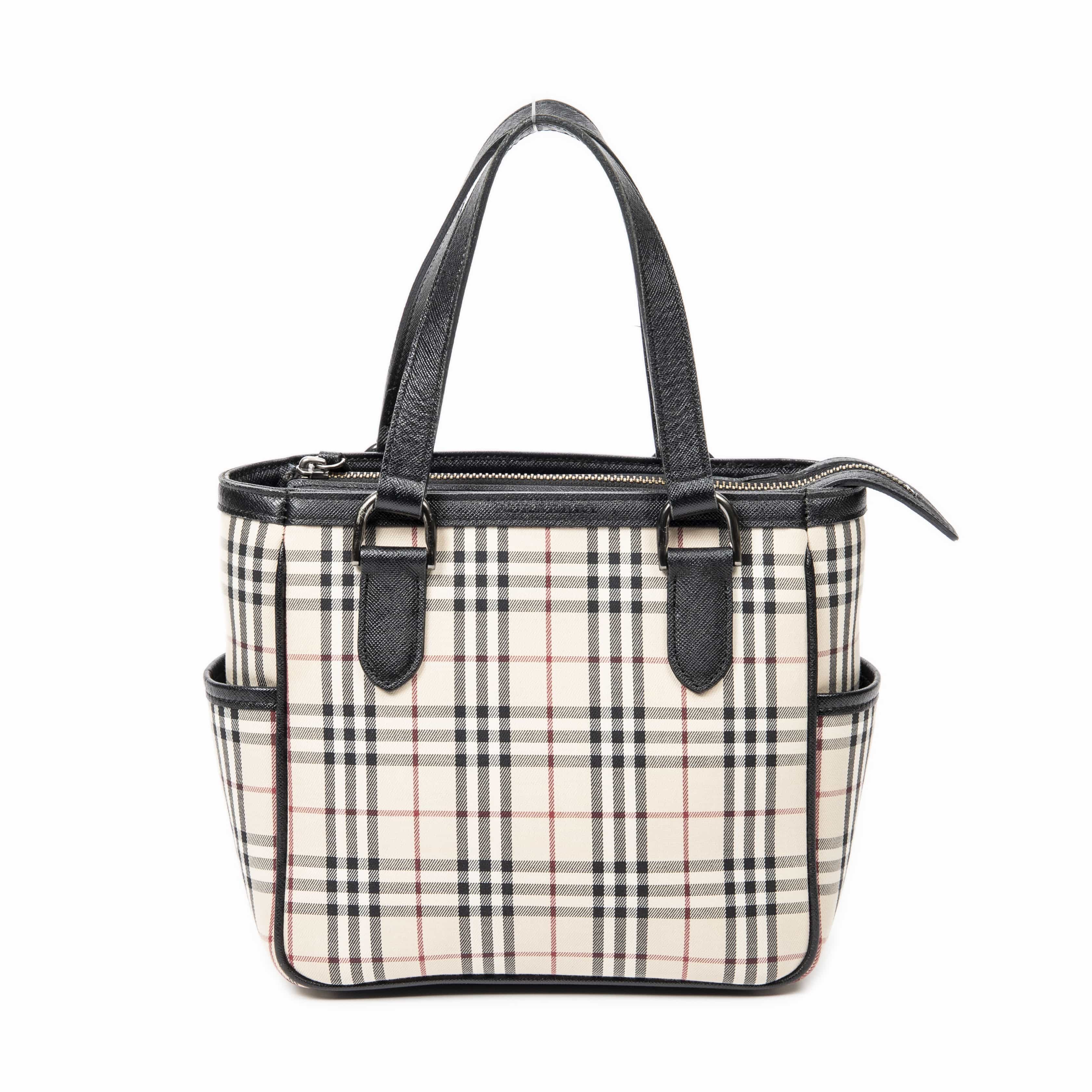 Burberry Burberry Beige/Black Canvas Side Pocket Zip Tote AAY5667