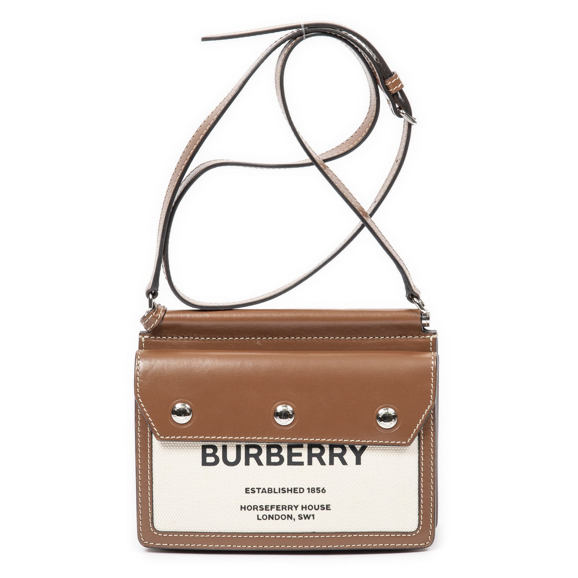 Burberry Burberry Beige/Brown Canvas Mini Horseferry Bag AAX9964