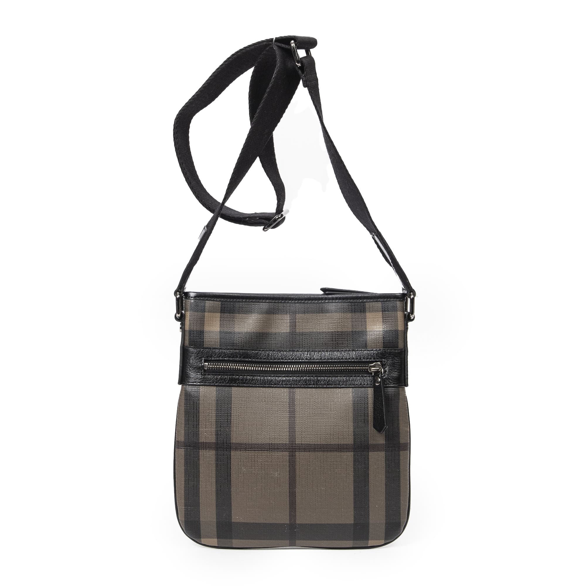 Burberry Burberry Grey/Black Coated Canvas Small Zip Messenger AAY4536