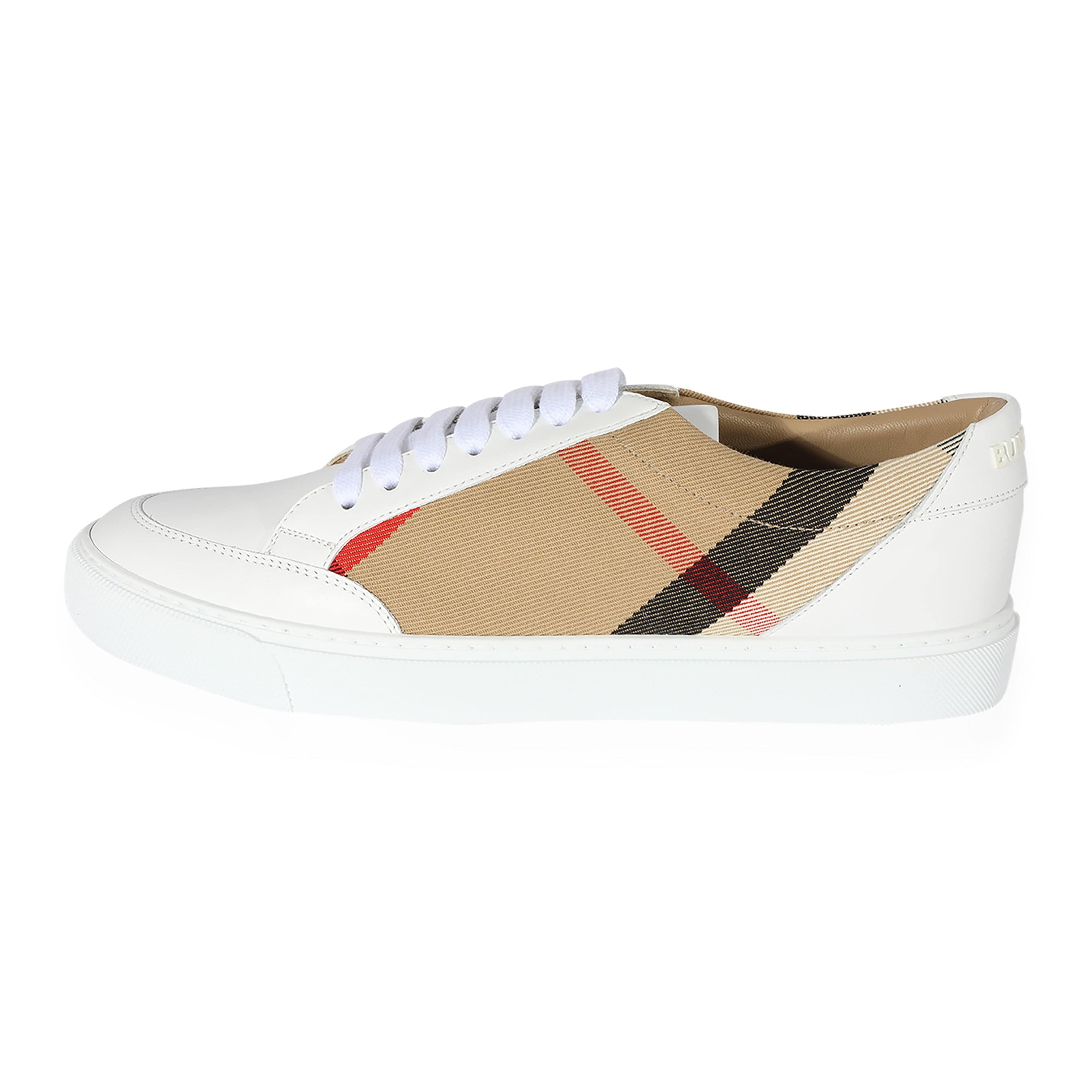 Burberry Burberry House Check & Leather 'Optic White'
